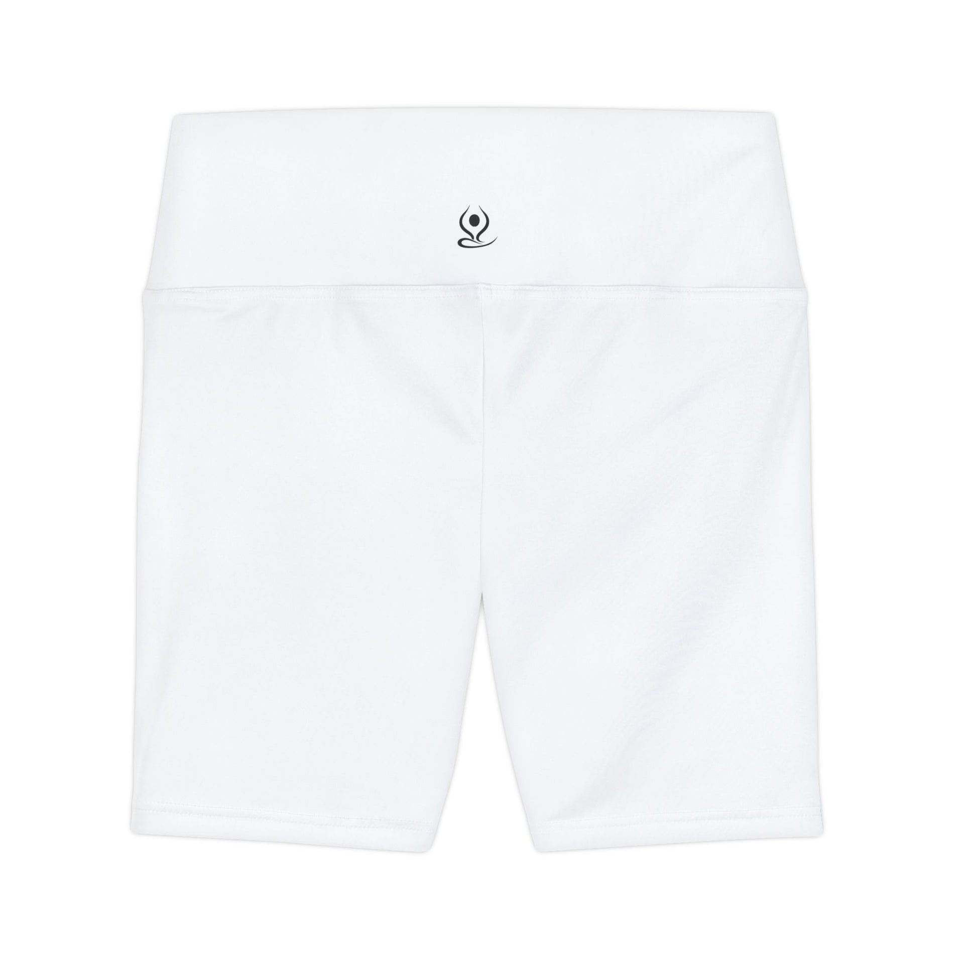 White High-Waist Women's Workout Shorts — Comfortable Yoga & Fitness Biker Shorts