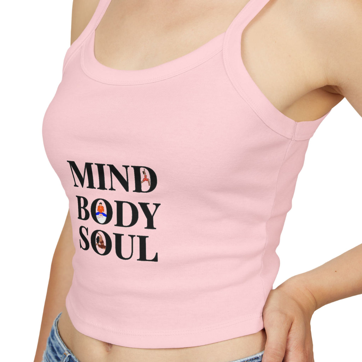 Mind Body Soul Crop Tank — Women’s Spiritual Yoga Spaghetti Strap Top