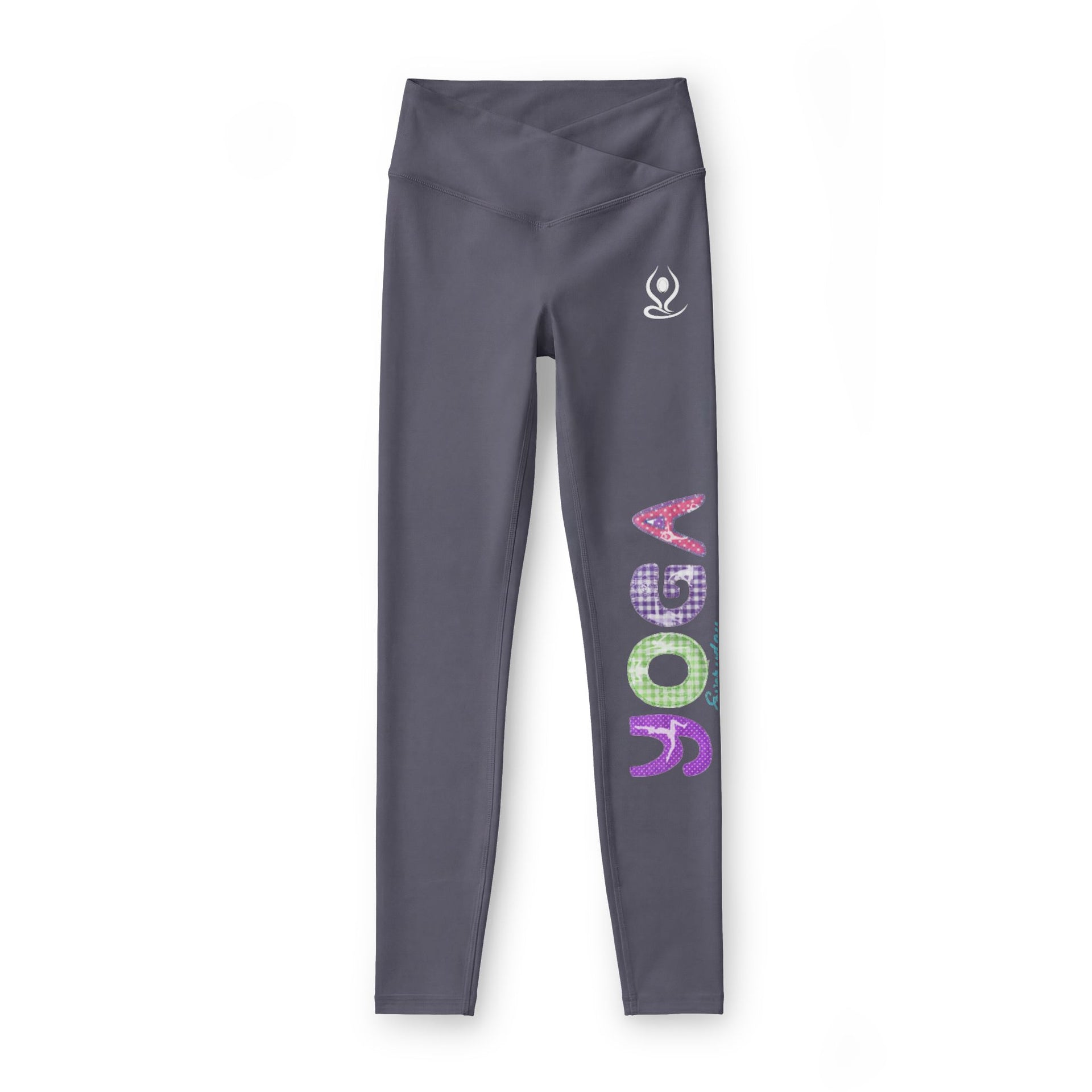 Yoga Leggings — Women’s Luxe High-Waist Yoga Leggings with Colorful Gradient ‘YOGA’ Side Print