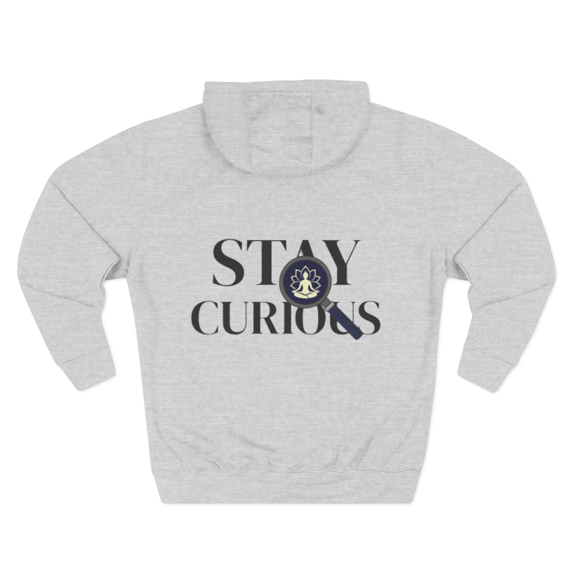 Stay Curious Fleece Hoodie — 'Inhale Exhale' Mindfulness Hoodie