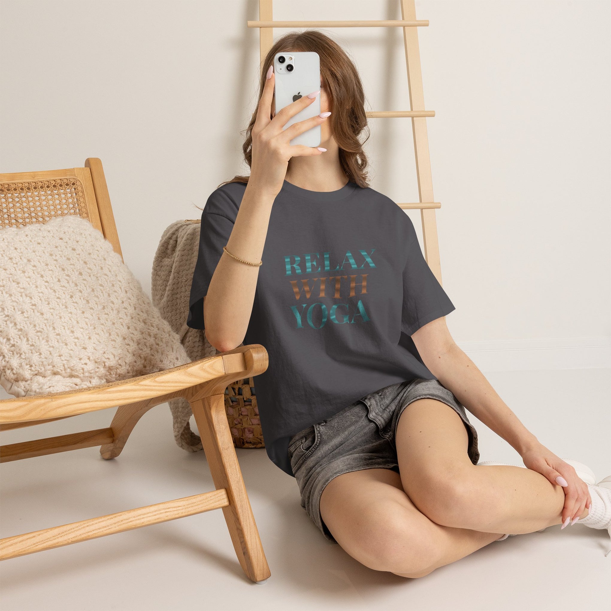 Relax With Yoga T-Shirt — Minimal Wellness Tee for Yogis & Meditation