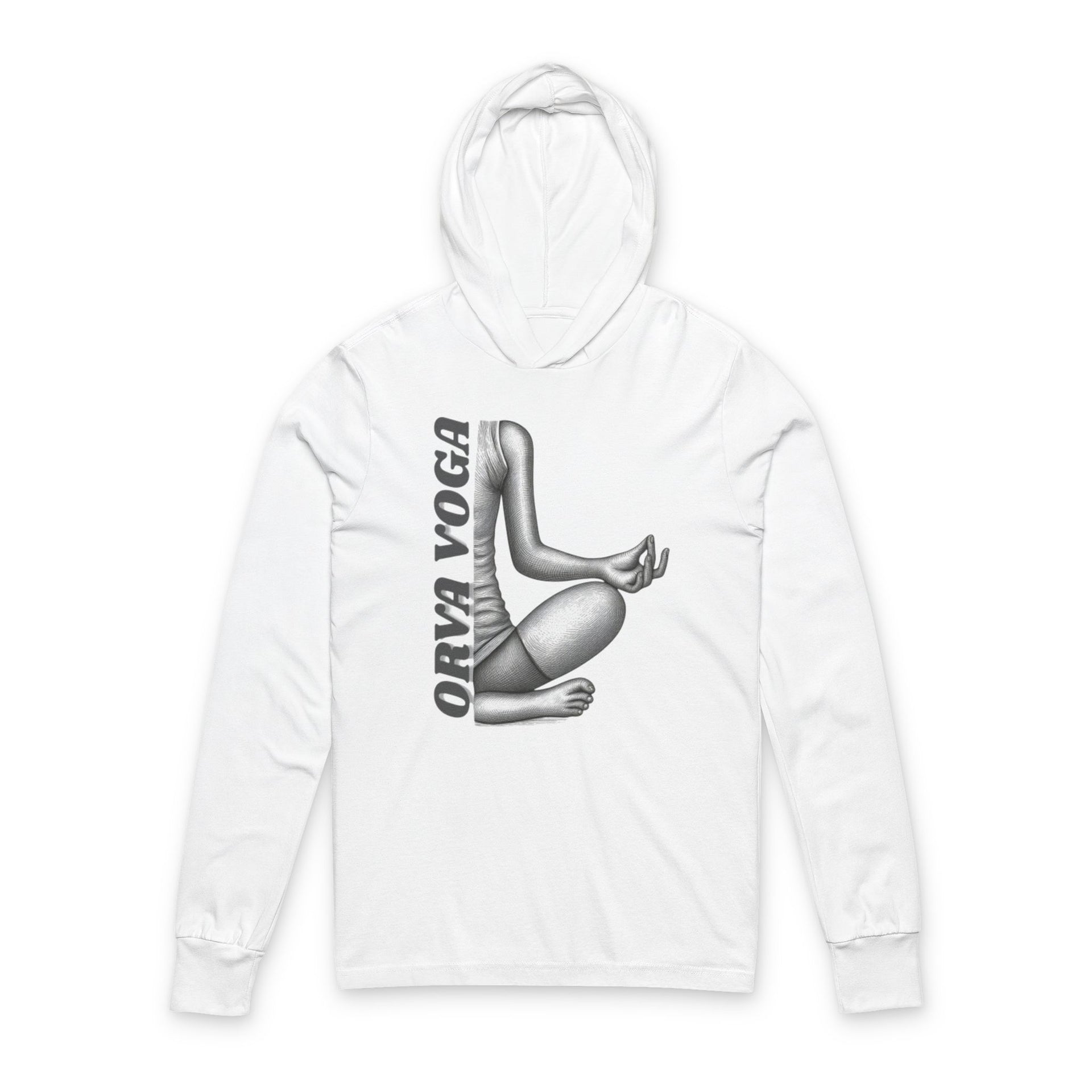 Yoga Hoodie Tee — 'Orva Voga' Meditative Pose Graphic Long Sleeve