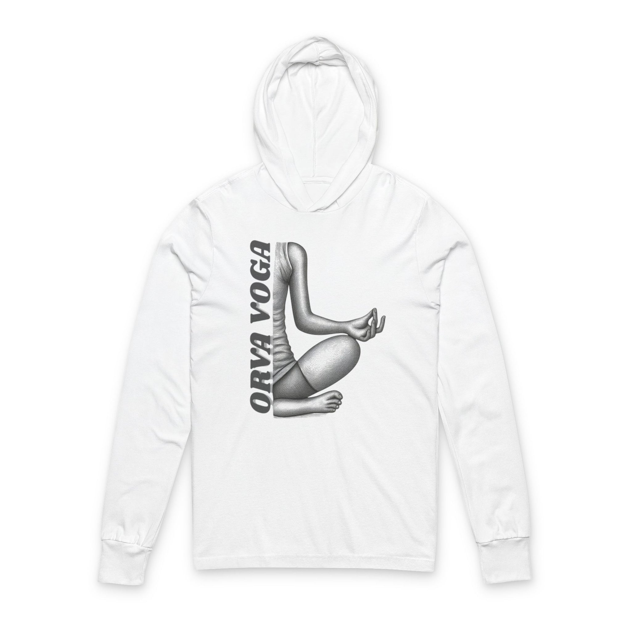 Yoga Hoodie Tee — 'Orva Voga' Meditative Pose Graphic Long Sleeve