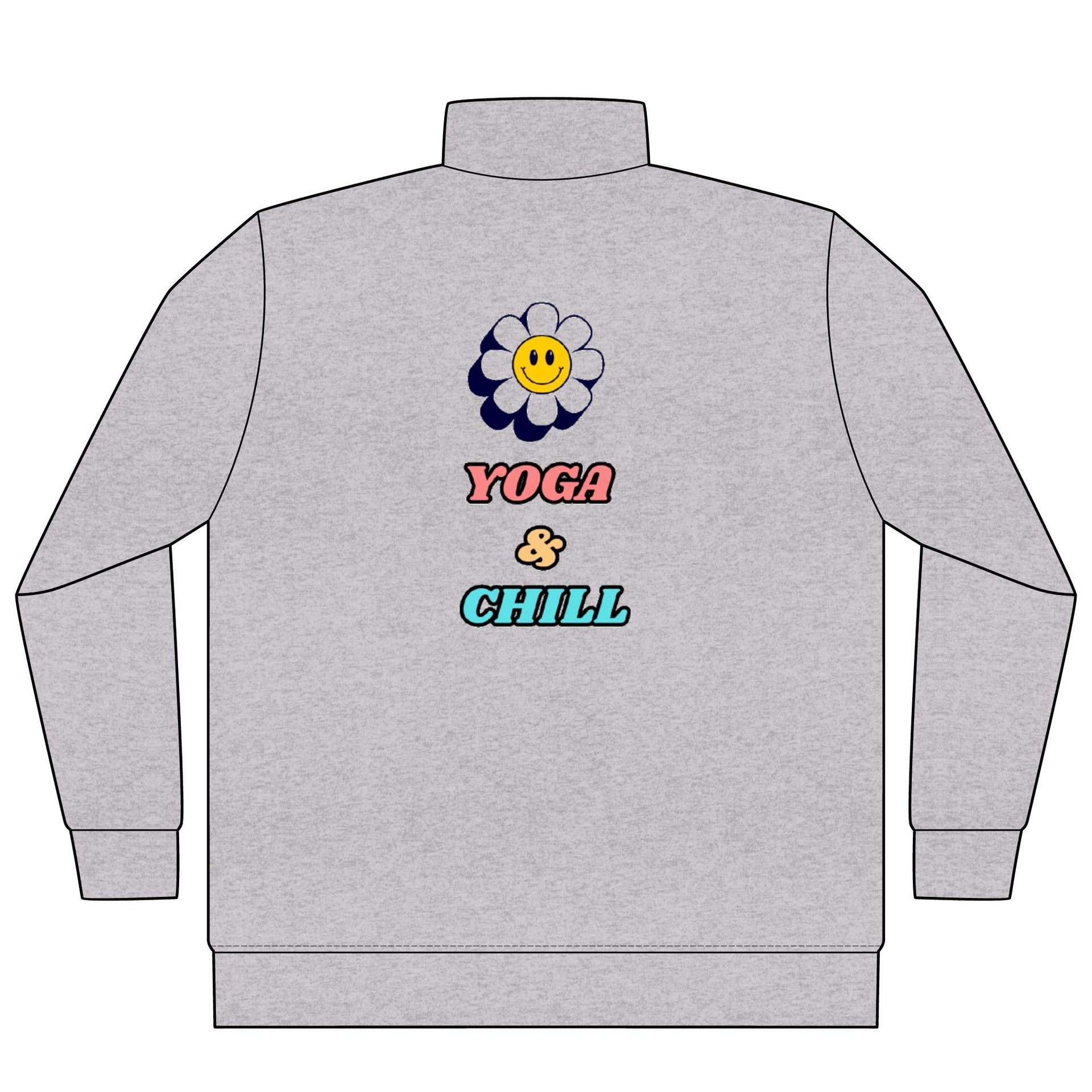 Quarter-Zip Pullover — Yoga & Chill Smiley Daisy Relaxed Pullover