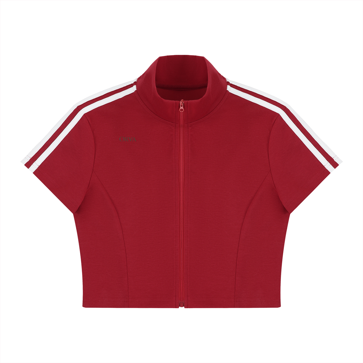 Women's Cropped Full Zip Short Sleeve T-Shirt