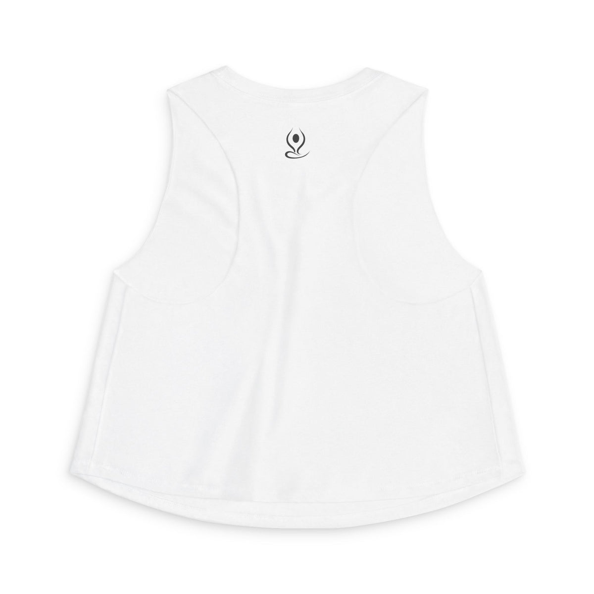 Crop Top — Minimal White Yoga Tank, Relaxed Women's Workout Lounge Top