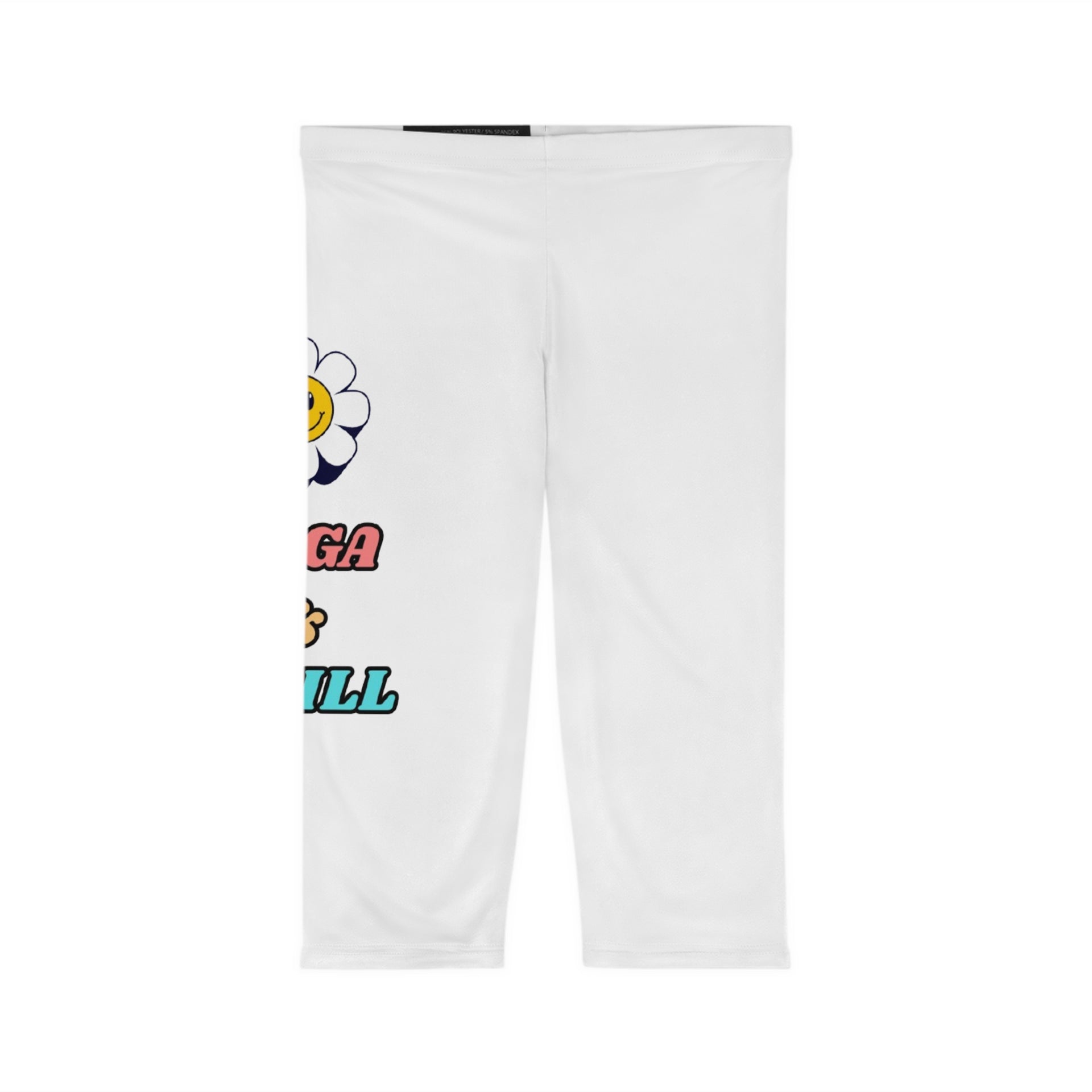 Capri Leggings — 'You Gotta Be Cool' Smiley Flower Graphic