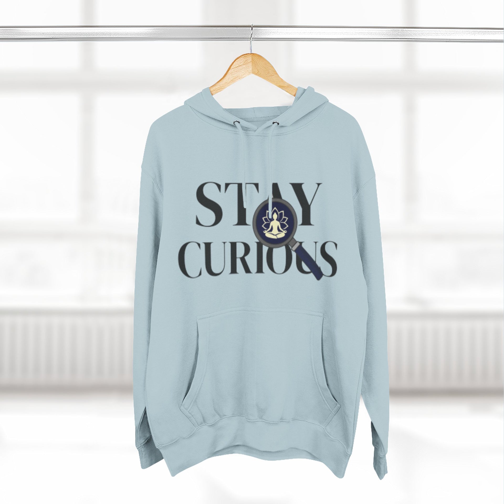 Stay Curious Fleece Hoodie — 'Inhale Exhale' Mindfulness Hoodie