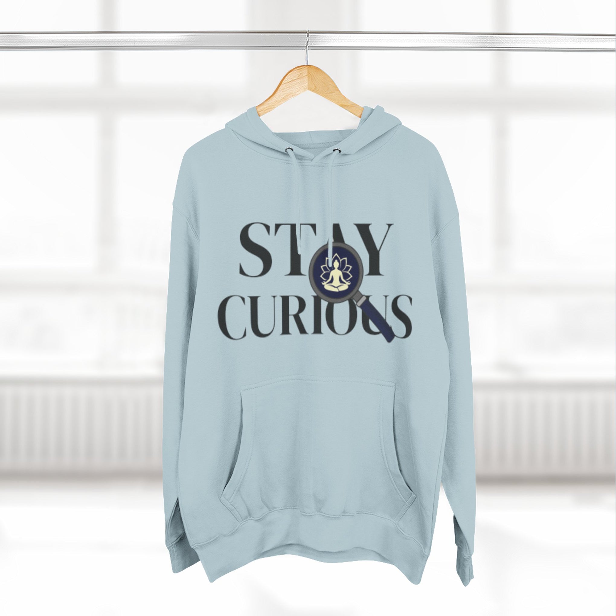 Stay Curious Fleece Hoodie — 'Inhale Exhale' Mindfulness Hoodie