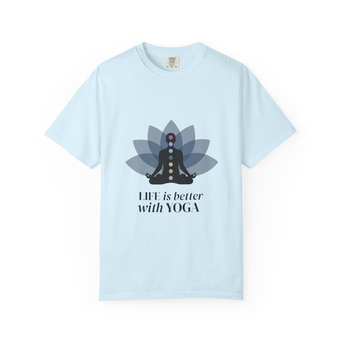 Yoga Chakra T-Shirt — "Life Is Better With Yoga" Meditation Lotus Tee