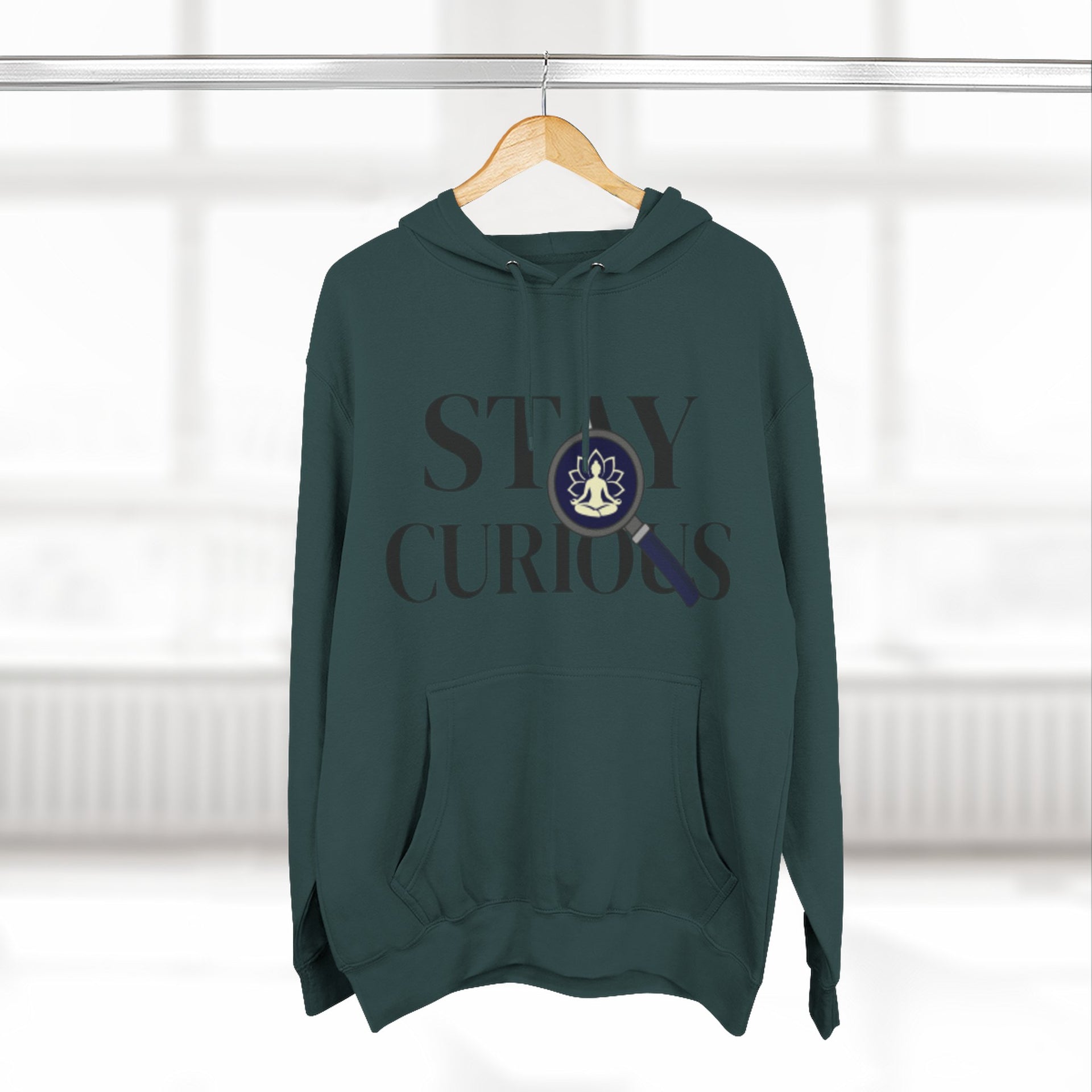 Stay Curious Fleece Hoodie — 'Inhale Exhale' Mindfulness Hoodie