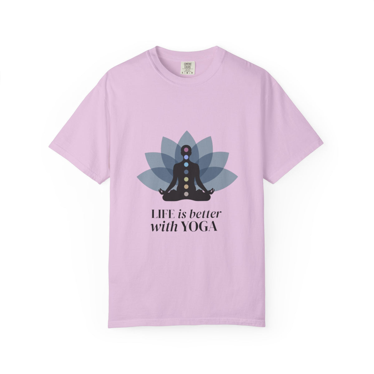 Yoga Chakra T-Shirt — "Life Is Better With Yoga" Meditation Lotus Tee