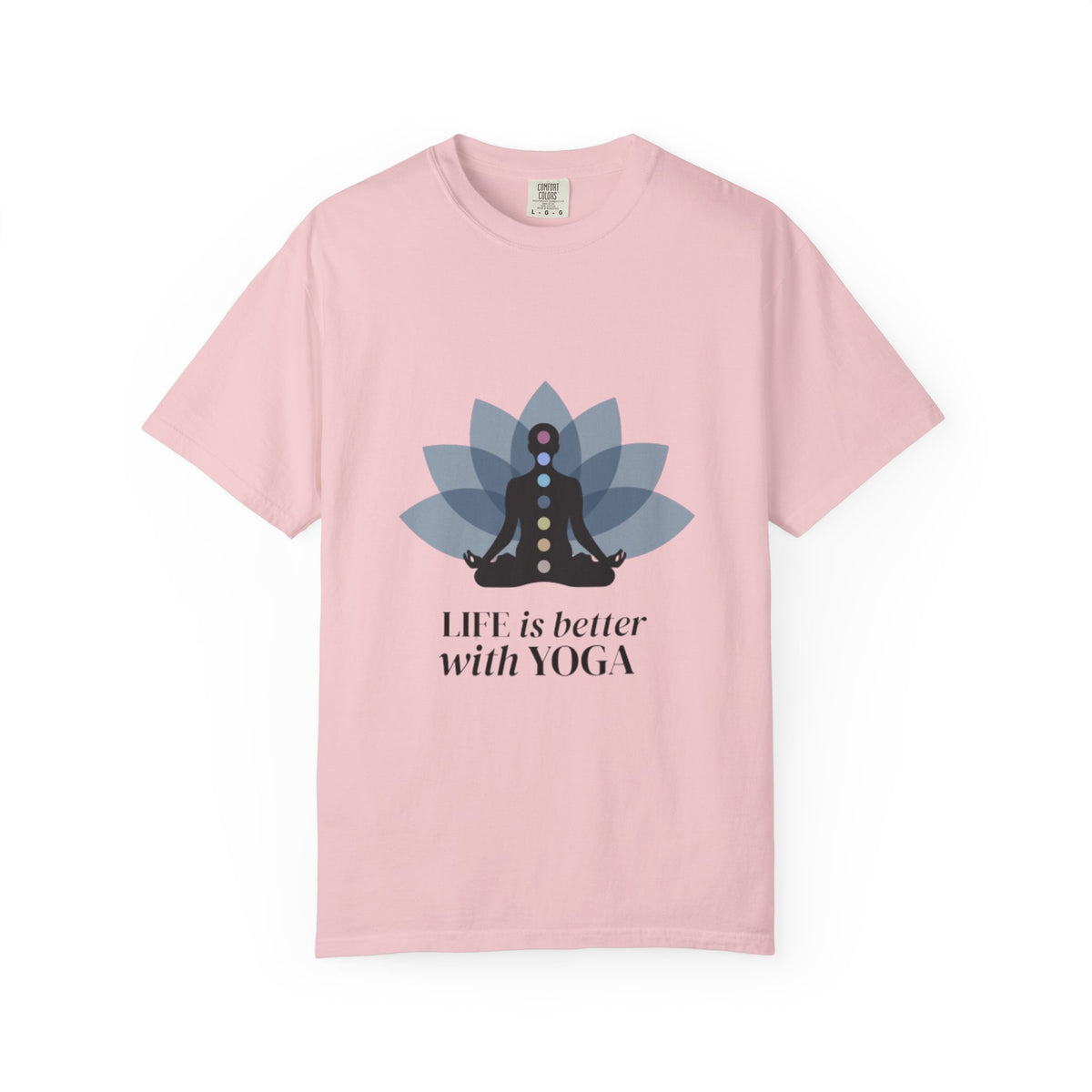 Yoga Chakra T-Shirt — "Life Is Better With Yoga" Meditation Lotus Tee