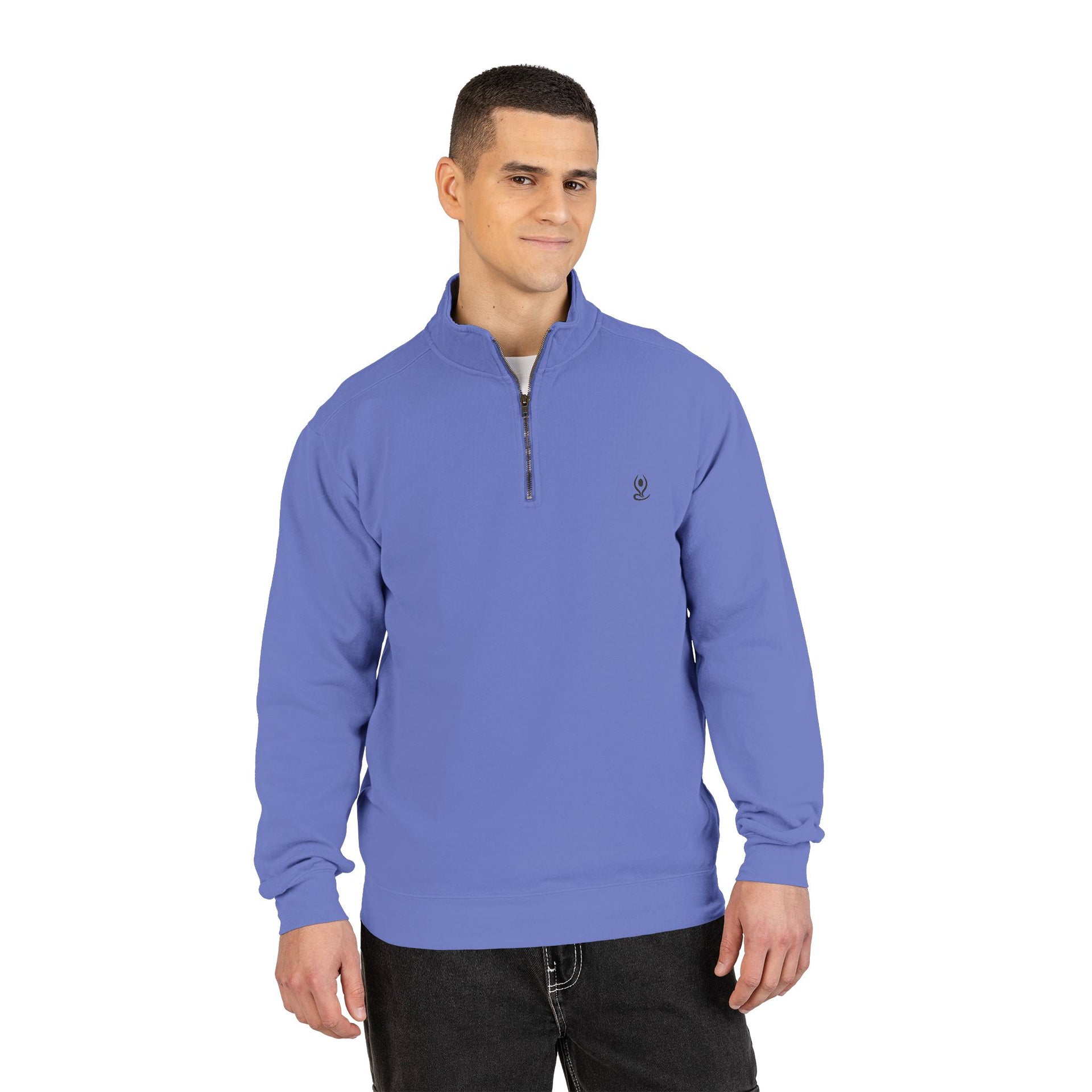 Quarter-Zip Sweatshirt — Mind Body Soul Graphic Relaxed Pullover