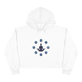Chakra Meditation Crop Hoodie – Yoga Silhouette with Chakra Symbols