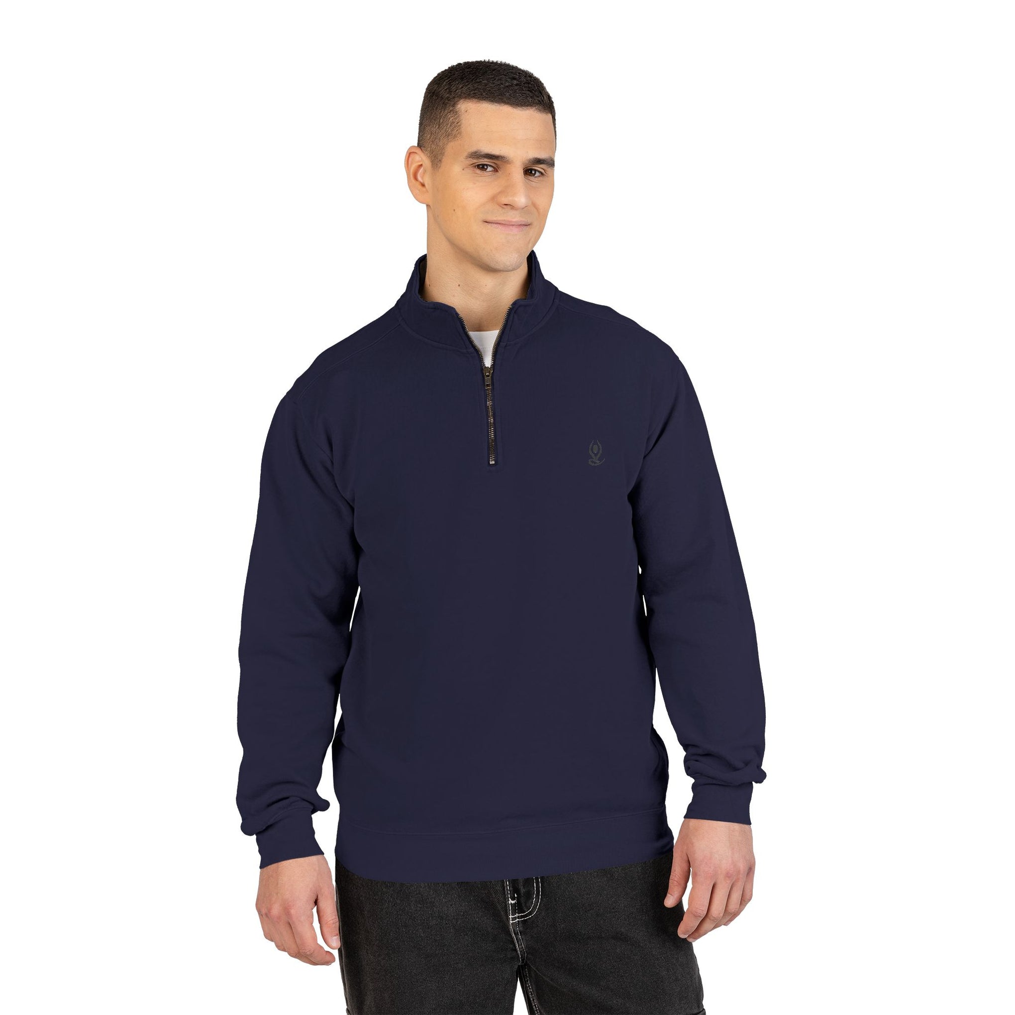 Quarter-Zip Sweatshirt — Mind Body Soul Graphic Relaxed Pullover