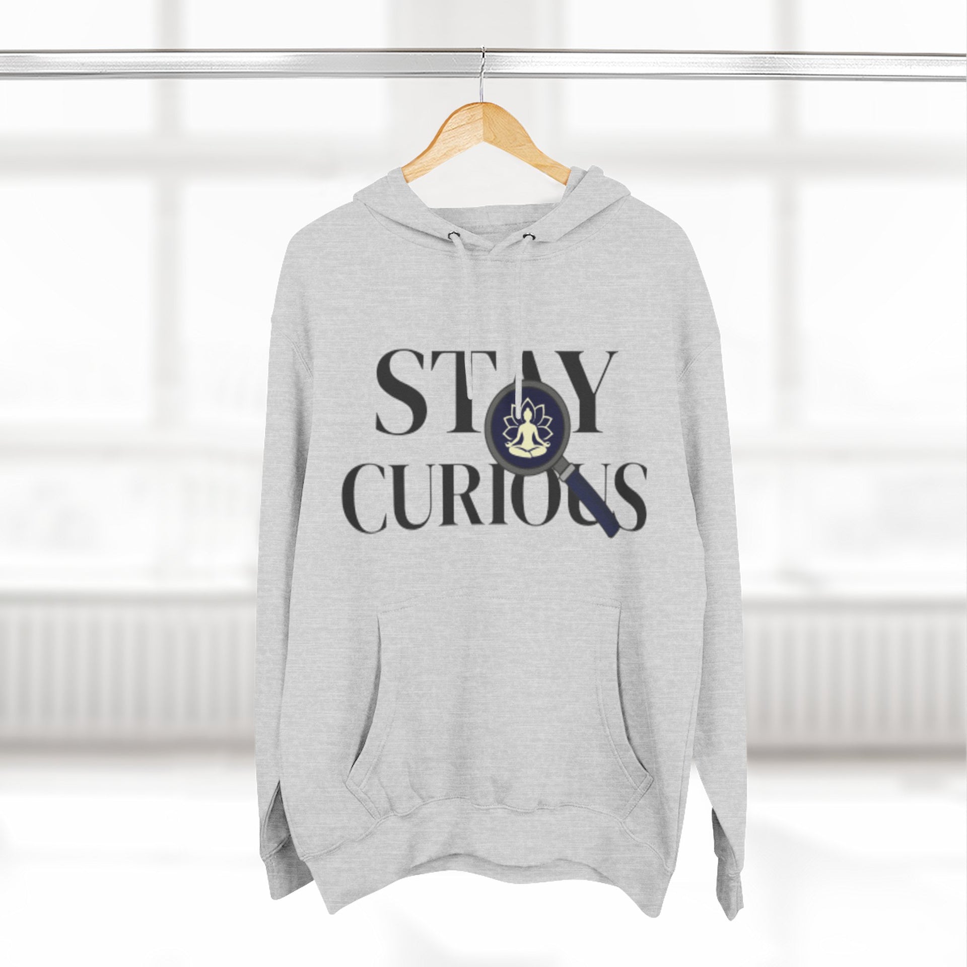 Stay Curious Fleece Hoodie — 'Inhale Exhale' Mindfulness Hoodie