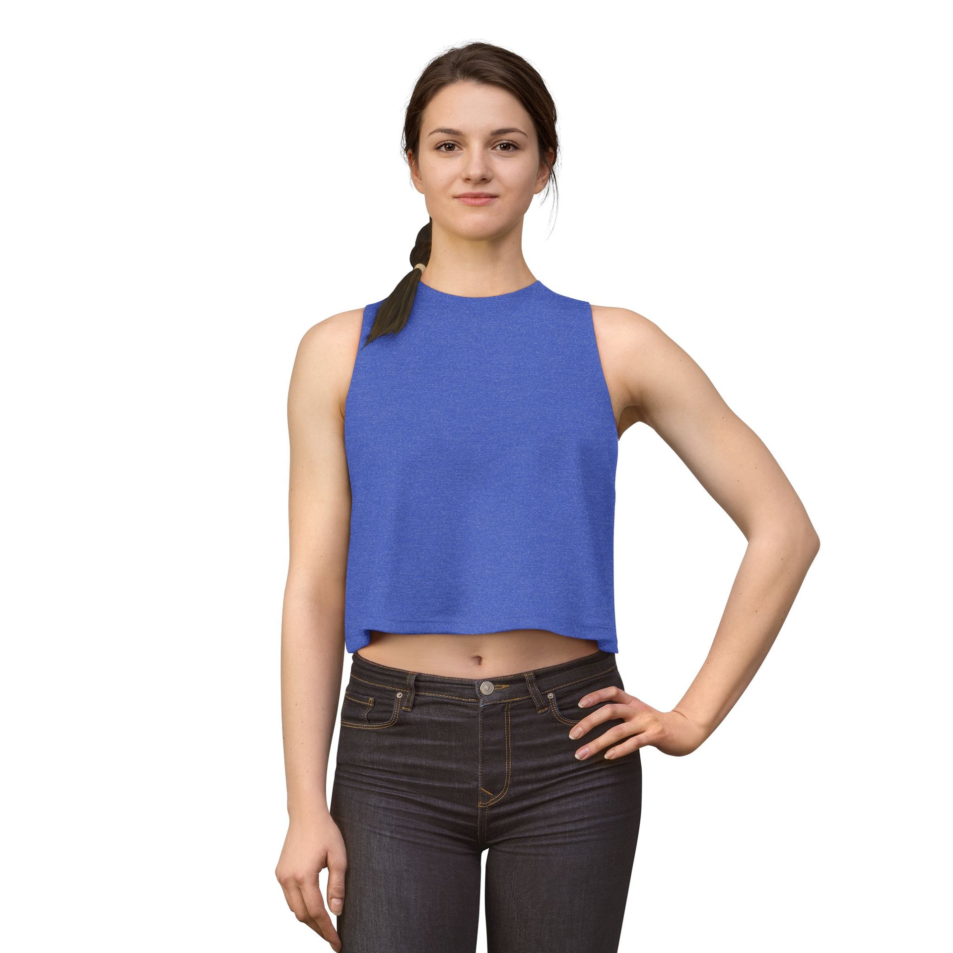 Crop Top — Minimal White Yoga Tank, Relaxed Women's Workout & Lounge Top
