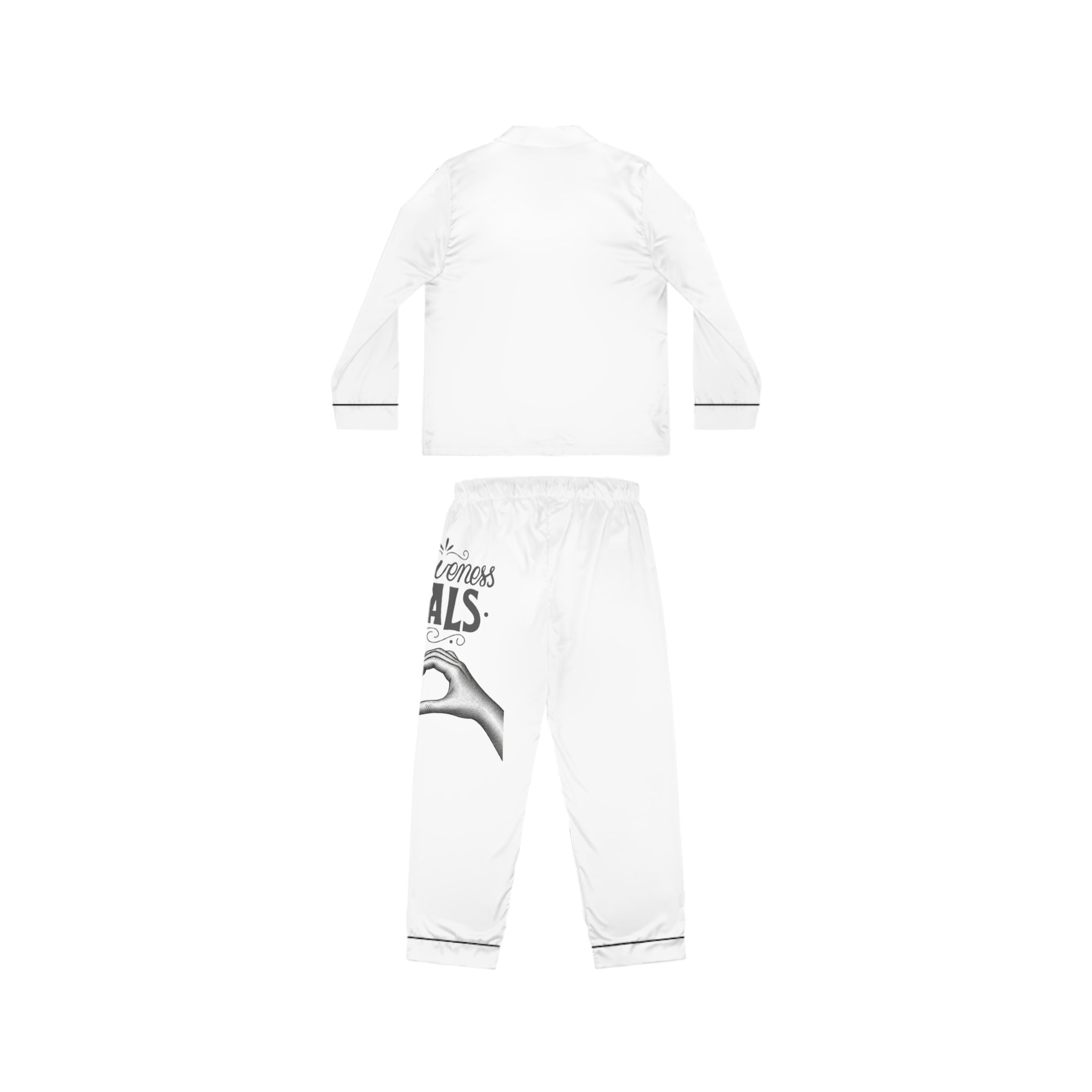 Satin Women's Pajama Set — Romantic Heart & 'Love Heals' Lounge Set