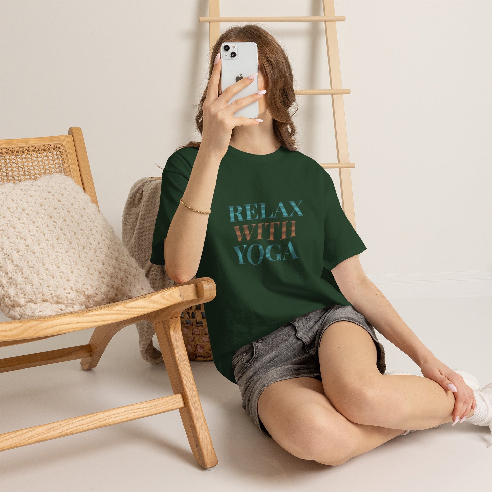 Relax With Yoga T-Shirt — Minimal Wellness Tee for Yogis & Meditation