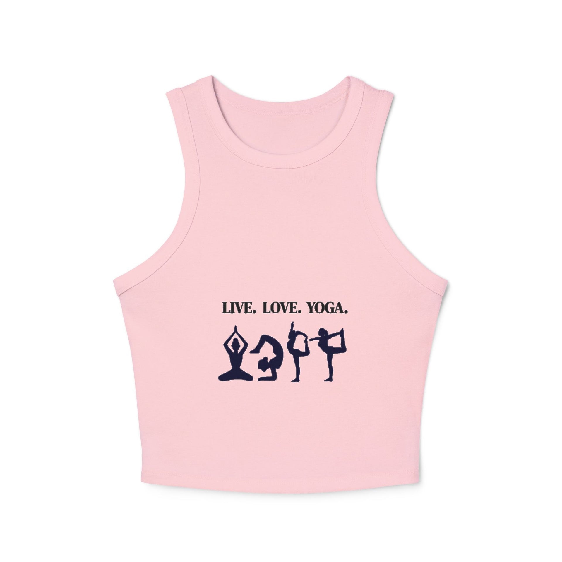 Yoga Crop Tank — "Live. Love. Yoga." Racerback Tank Top for Women