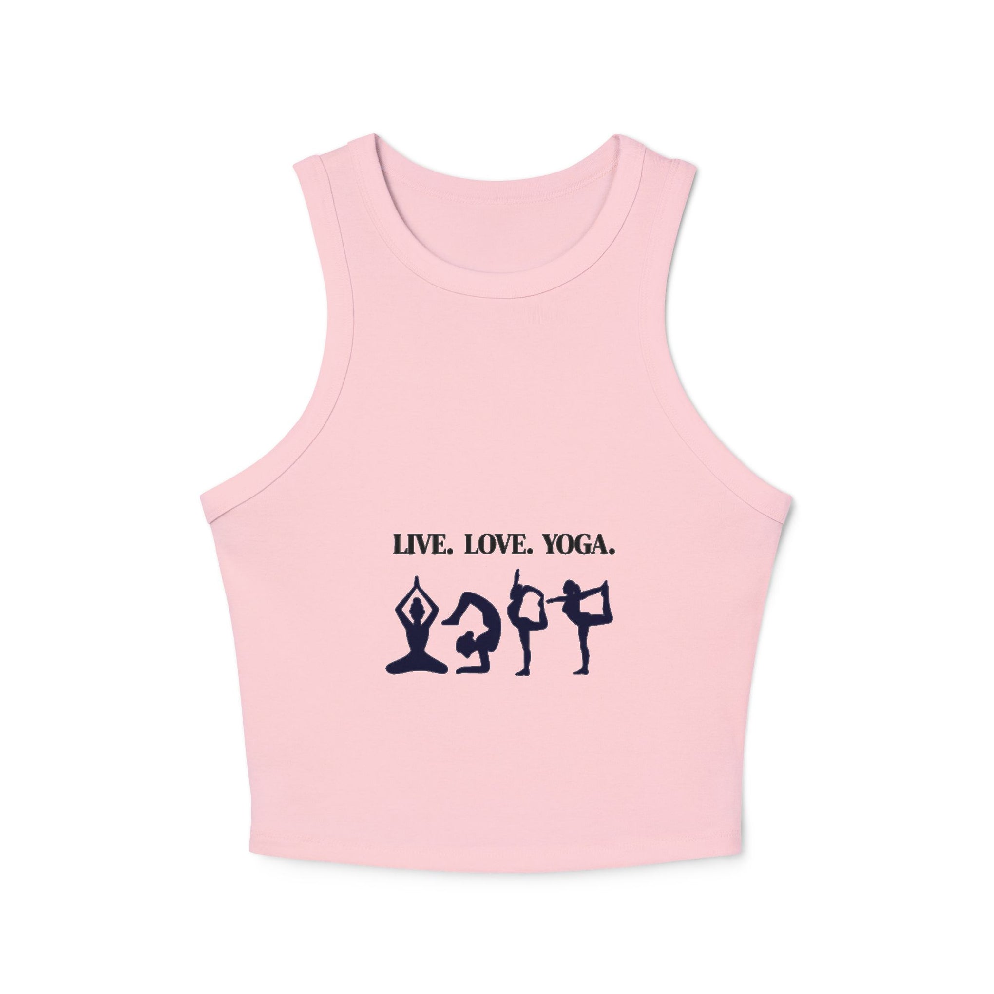 Yoga Crop Tank — "Live. Love. Yoga." Racerback Tank Top for Women