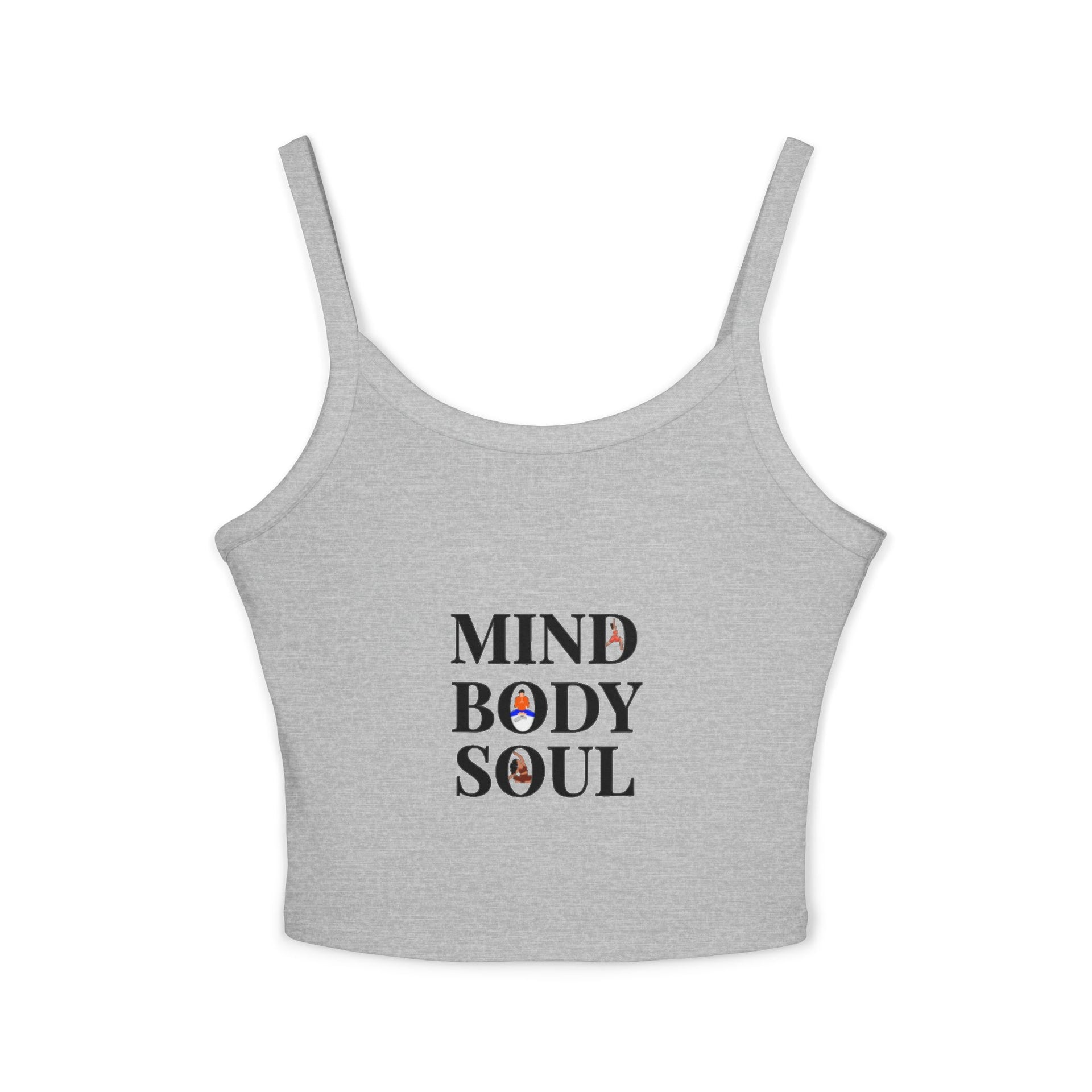 Mind Body Soul Crop Tank — Women’s Spiritual Yoga Spaghetti Strap Top