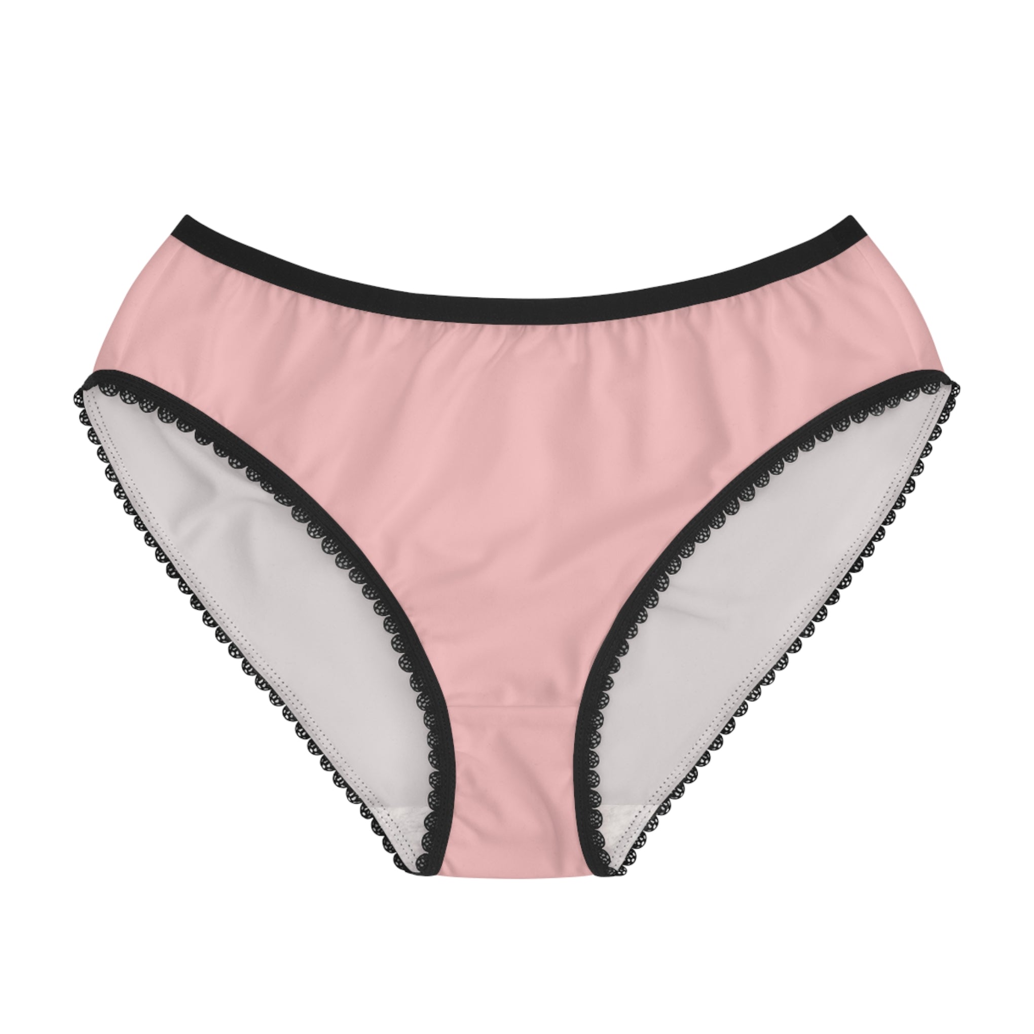 Women's Pink Lace-Trim Briefs — Soft Everyday Underwear