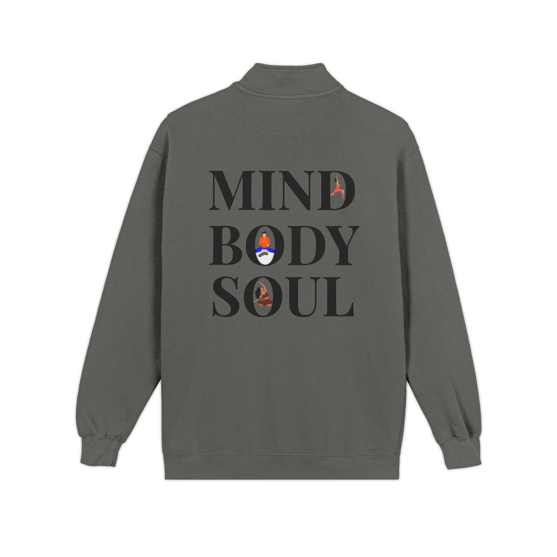 Quarter-Zip Sweatshirt — Mind Body Soul Graphic Relaxed Pullover