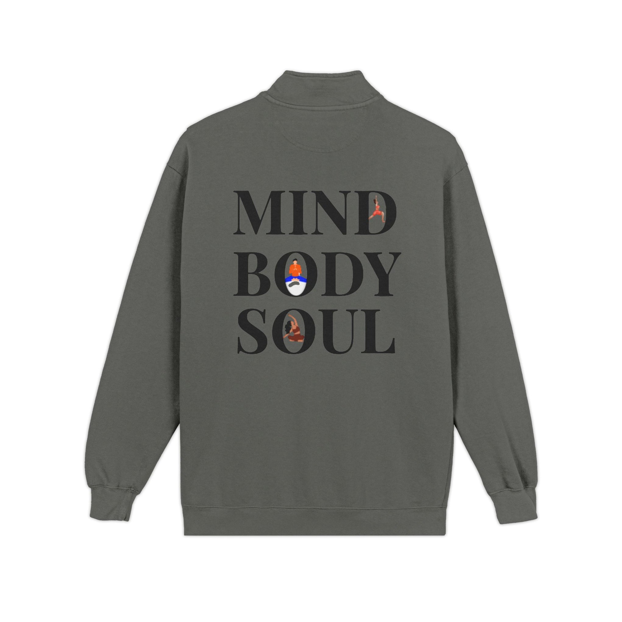 Quarter-Zip Sweatshirt — Mind Body Soul Graphic Relaxed Pullover