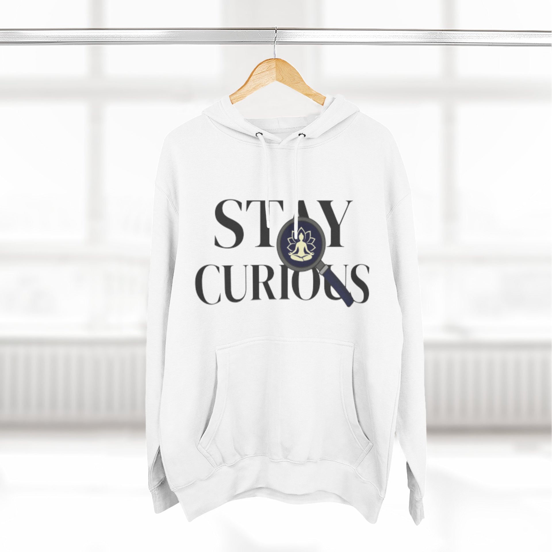 Stay Curious Fleece Hoodie — 'Inhale Exhale' Mindfulness Hoodie