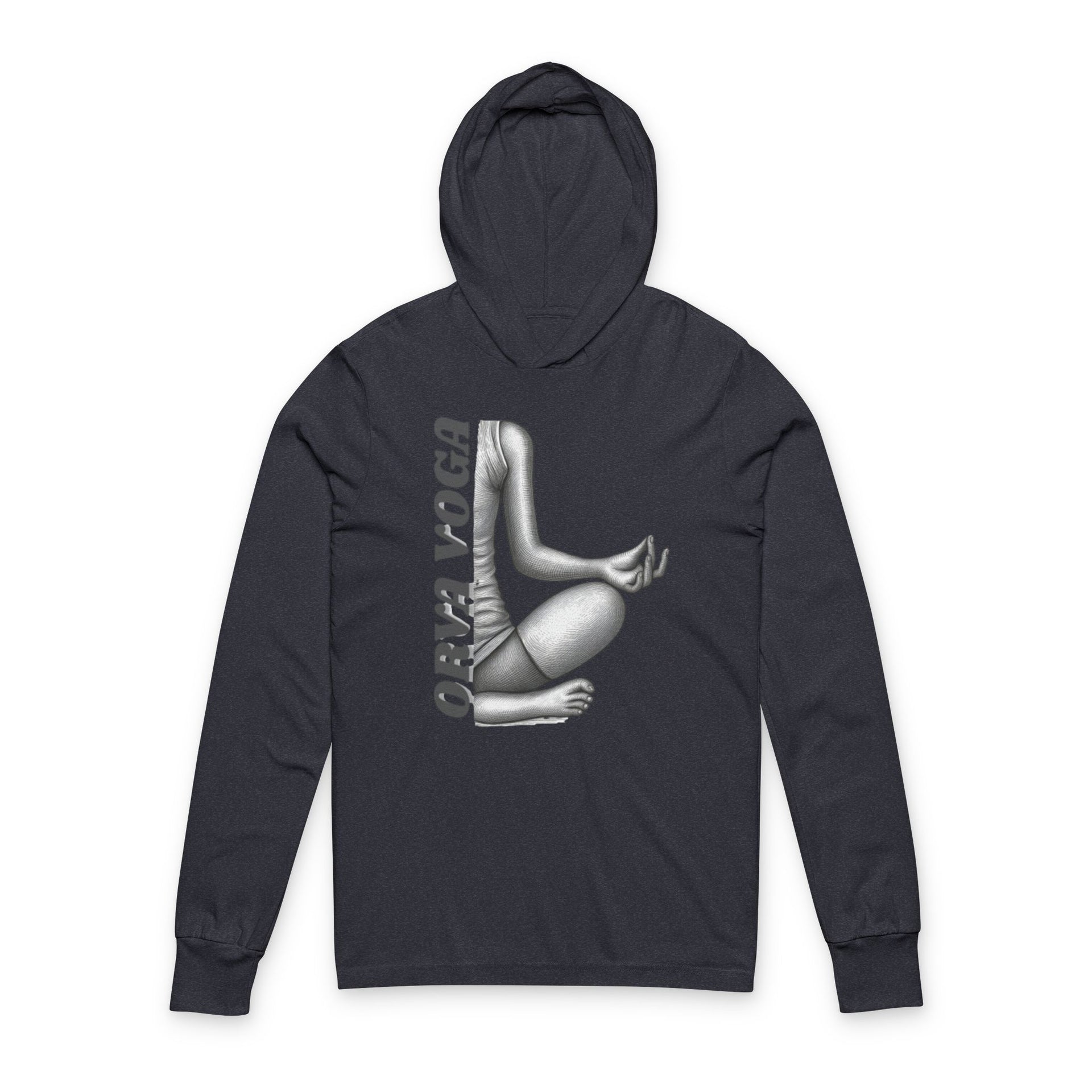 Yoga Hoodie Tee — 'Orva Voga' Meditative Pose Graphic Long Sleeve