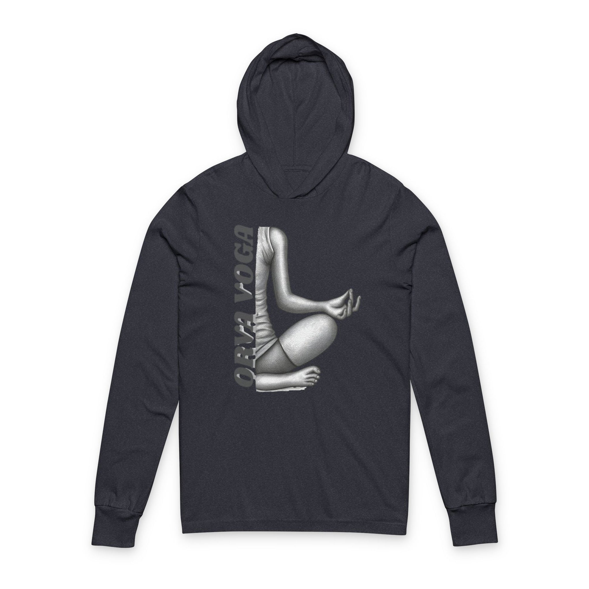 Yoga Hoodie Tee — 'Orva Voga' Meditative Pose Graphic Long Sleeve