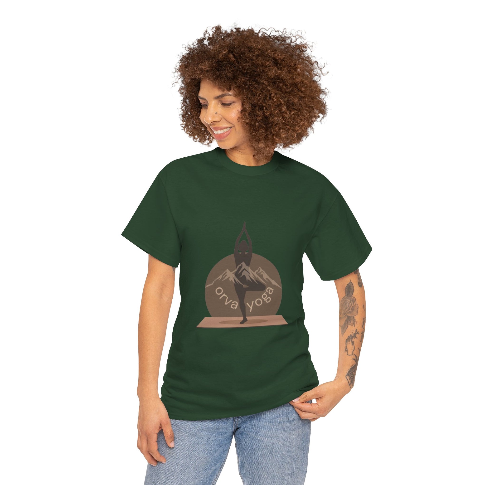 Yoga Tee — 'Orva Yoga' Mountain Pose Graphic T-Shirt
