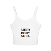 Mind Body Soul Crop Tank — Women’s Spiritual Yoga Spaghetti Strap Top