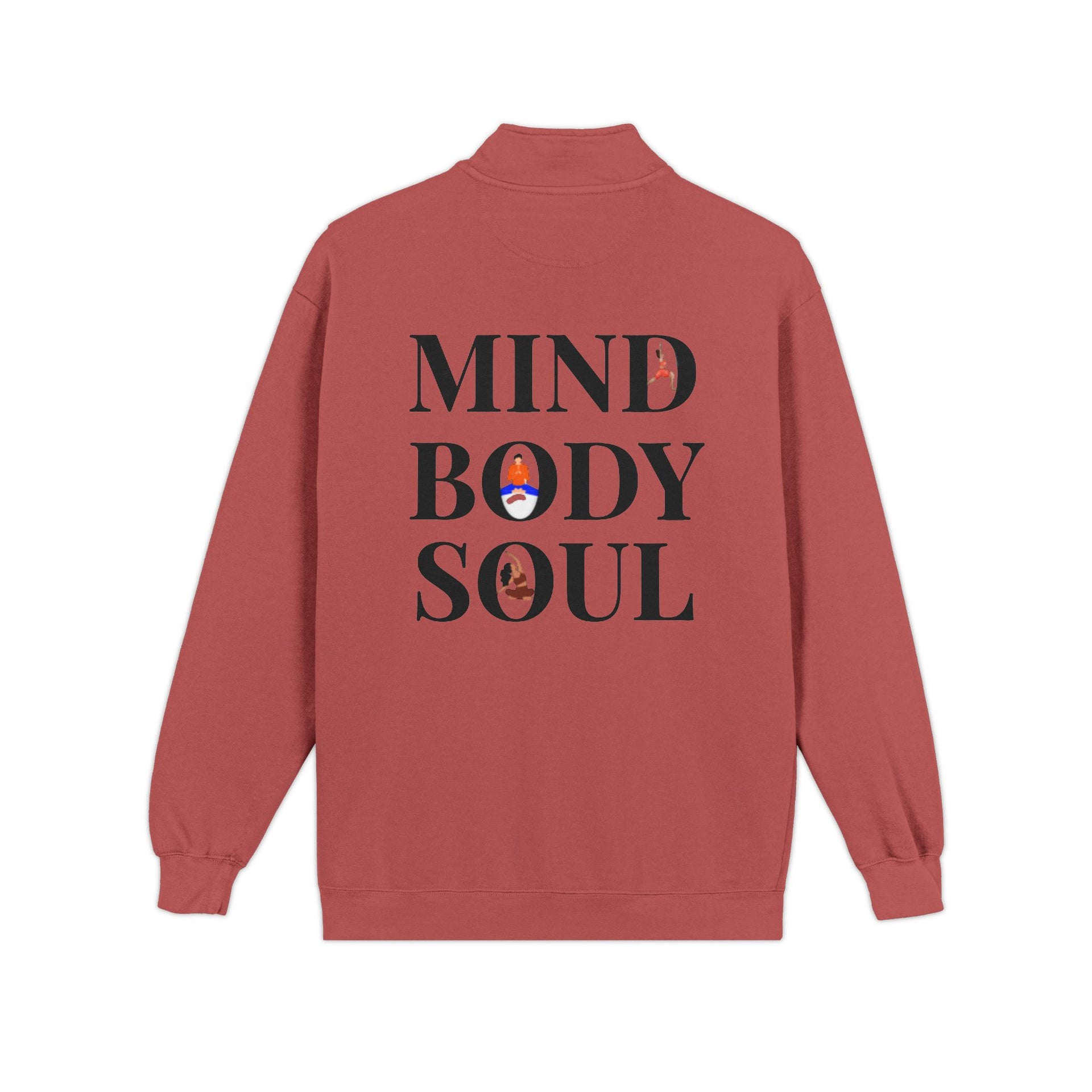 Quarter-Zip Sweatshirt — Mind Body Soul Graphic Relaxed Pullover
