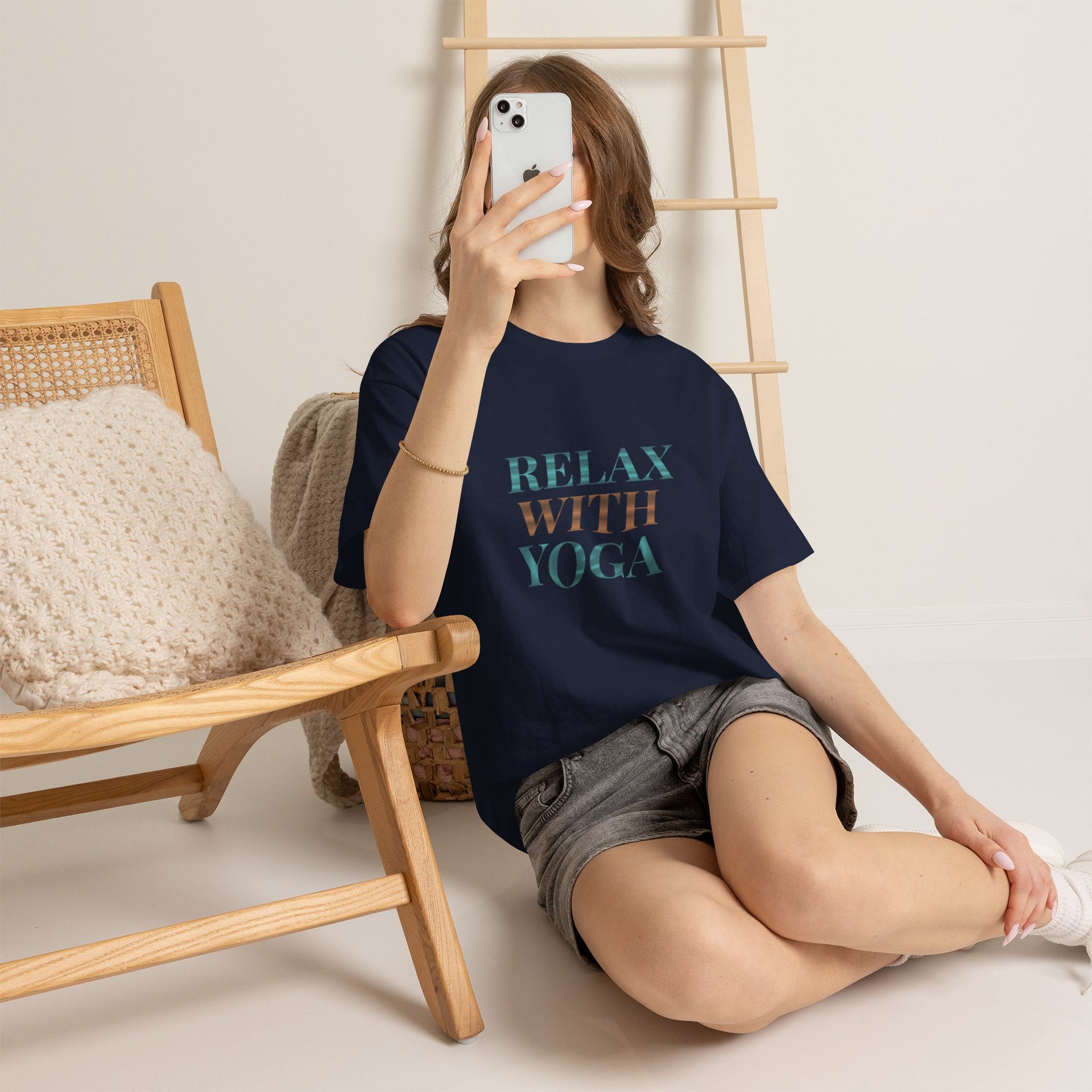 Relax With Yoga T-Shirt — Minimal Wellness Tee for Yogis & Meditation
