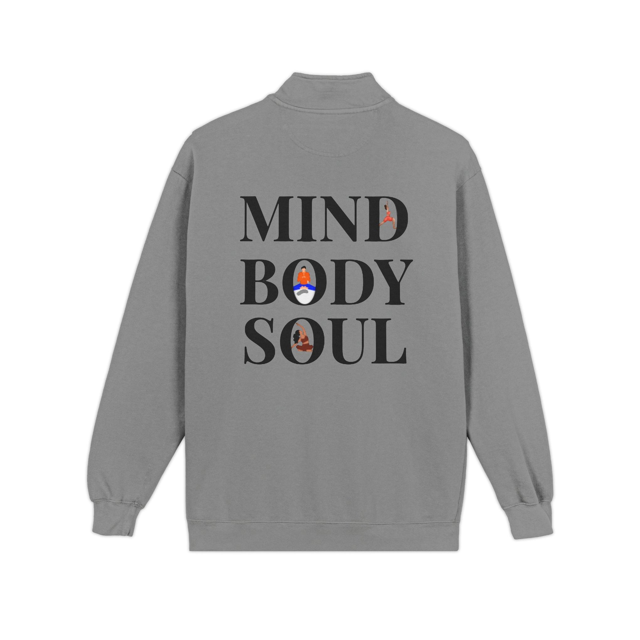 Quarter-Zip Sweatshirt — Mind Body Soul Graphic Relaxed Pullover