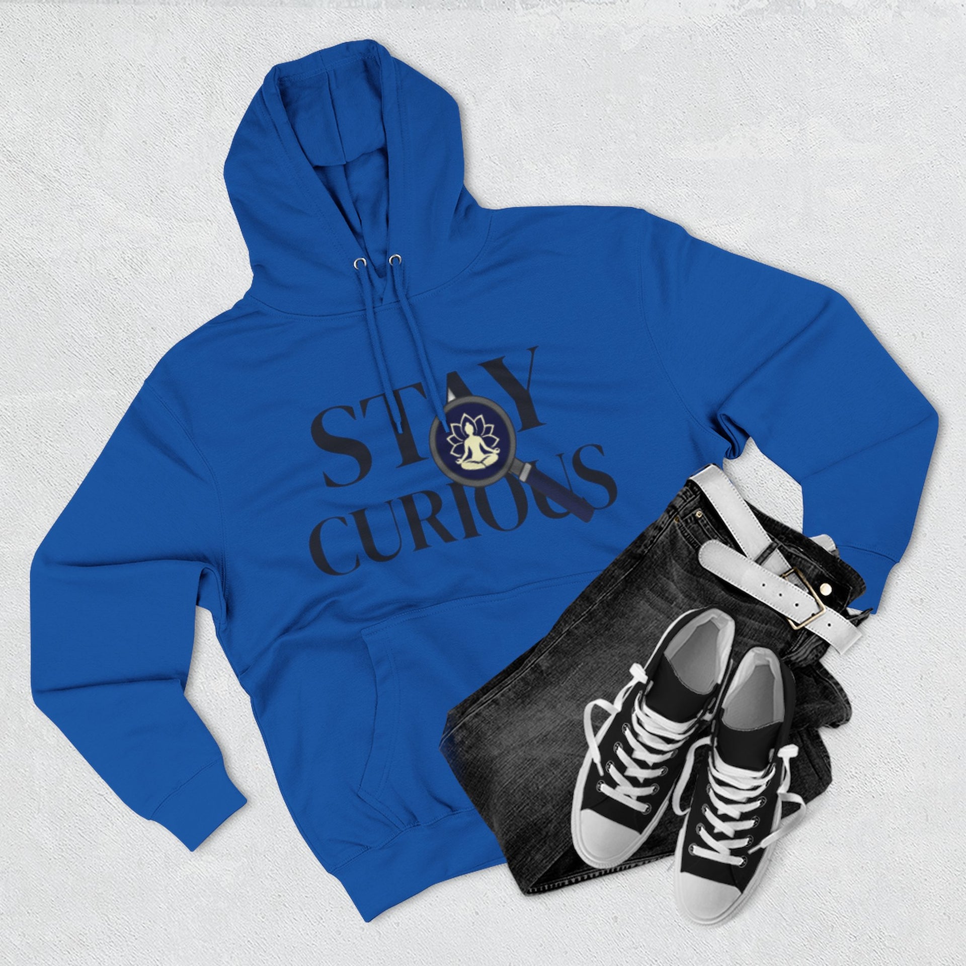 Stay Curious Fleece Hoodie — 'Inhale Exhale' Mindfulness Hoodie