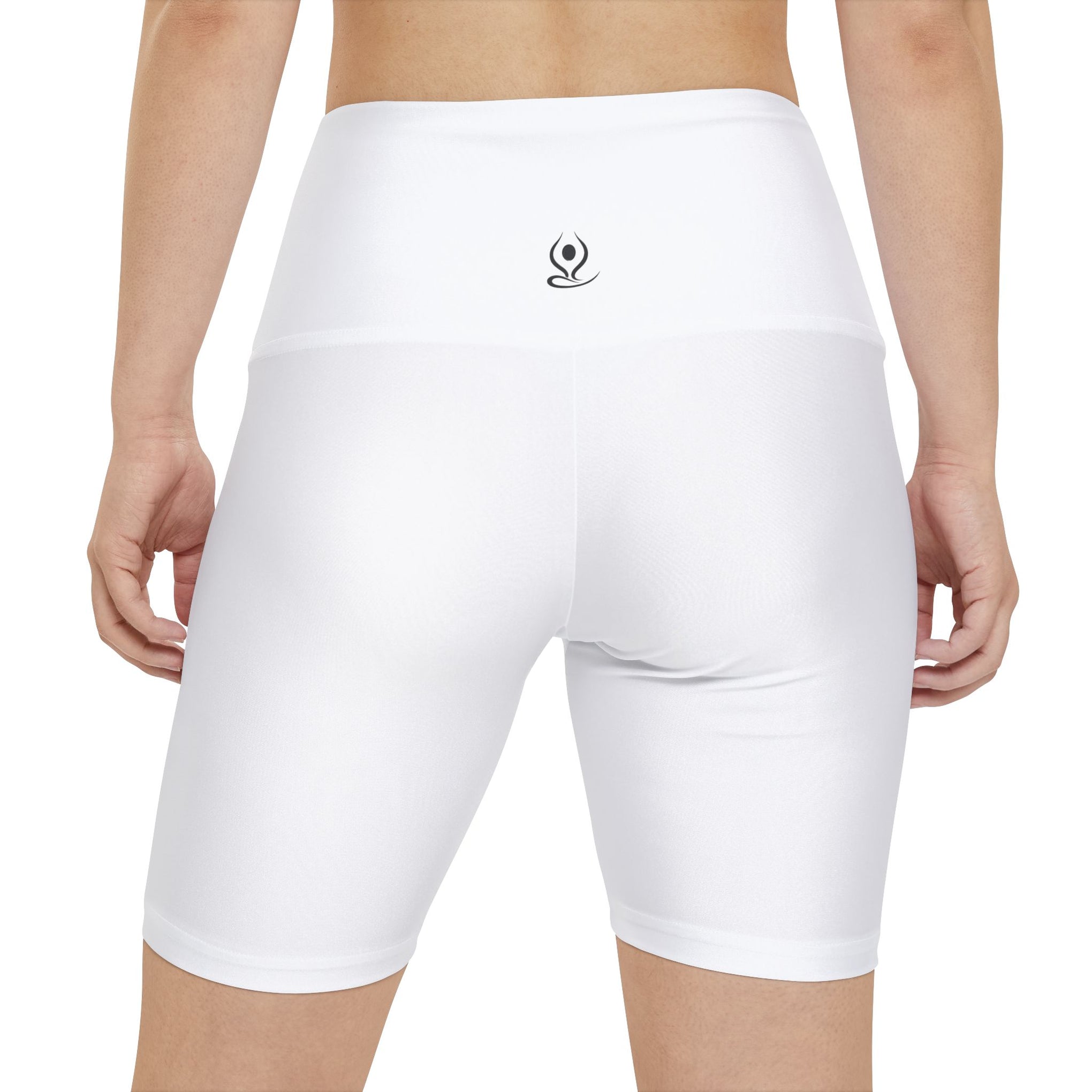 White High-Waist Women's Workout Shorts — Comfortable Yoga & Fitness Biker Shorts