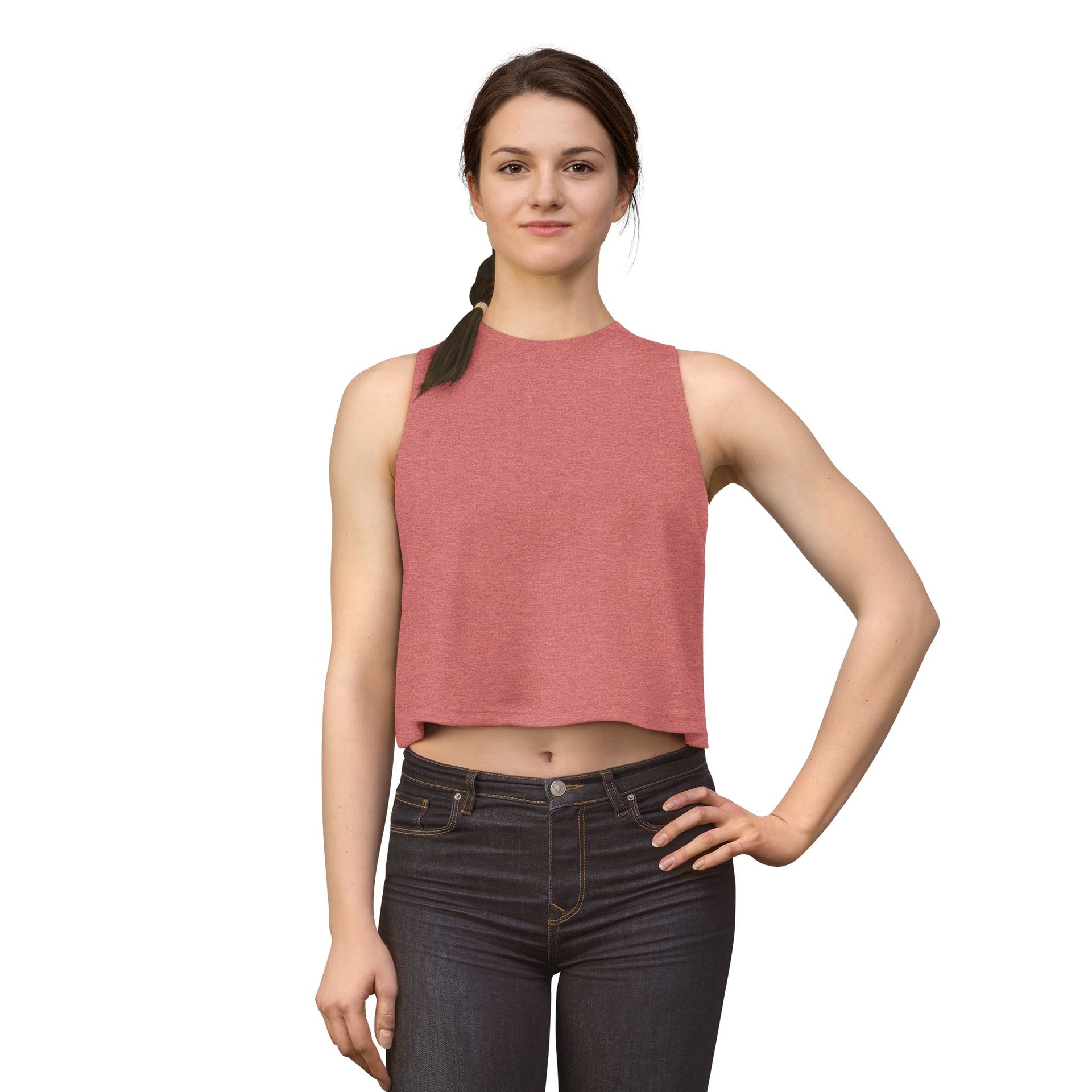 Crop Top — Minimal White Yoga Tank, Relaxed Women's Workout & Lounge Top