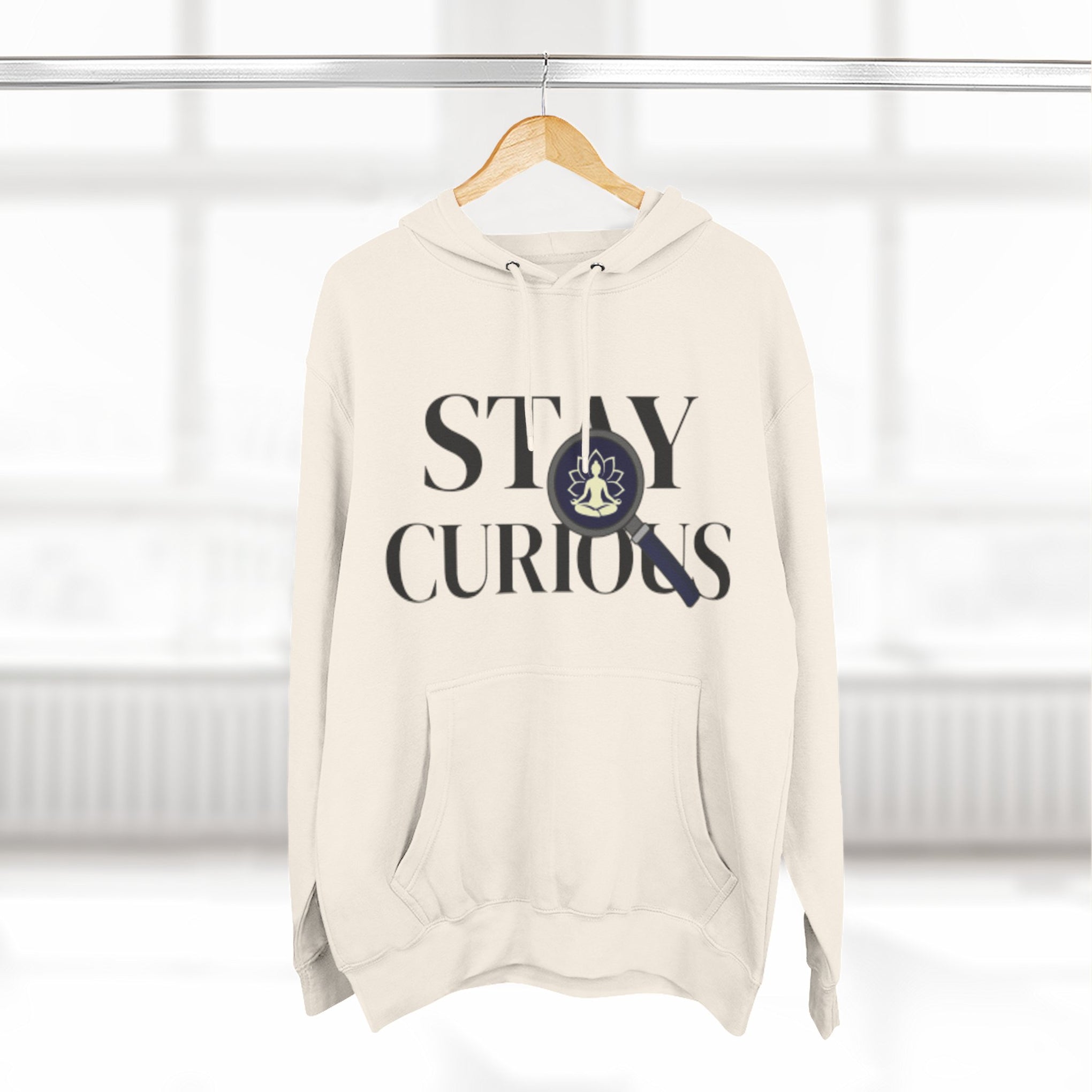 Stay Curious Fleece Hoodie — 'Inhale Exhale' Mindfulness Hoodie