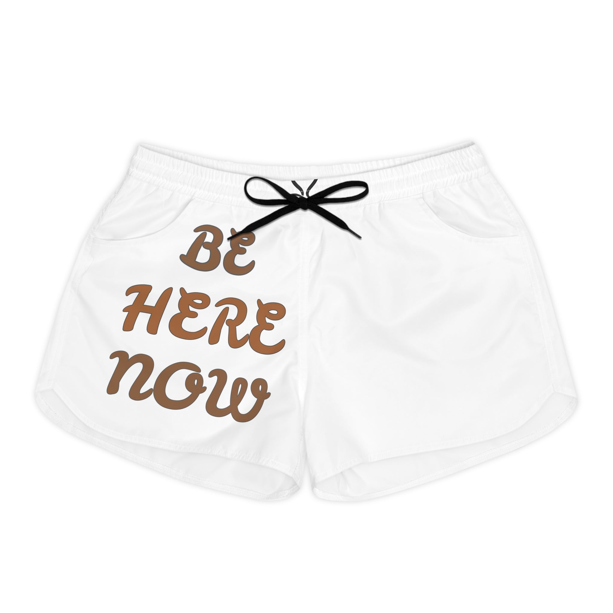 Be Here Now Women’s Casual Shorts – Mindful Retro Script Lounge Shorts