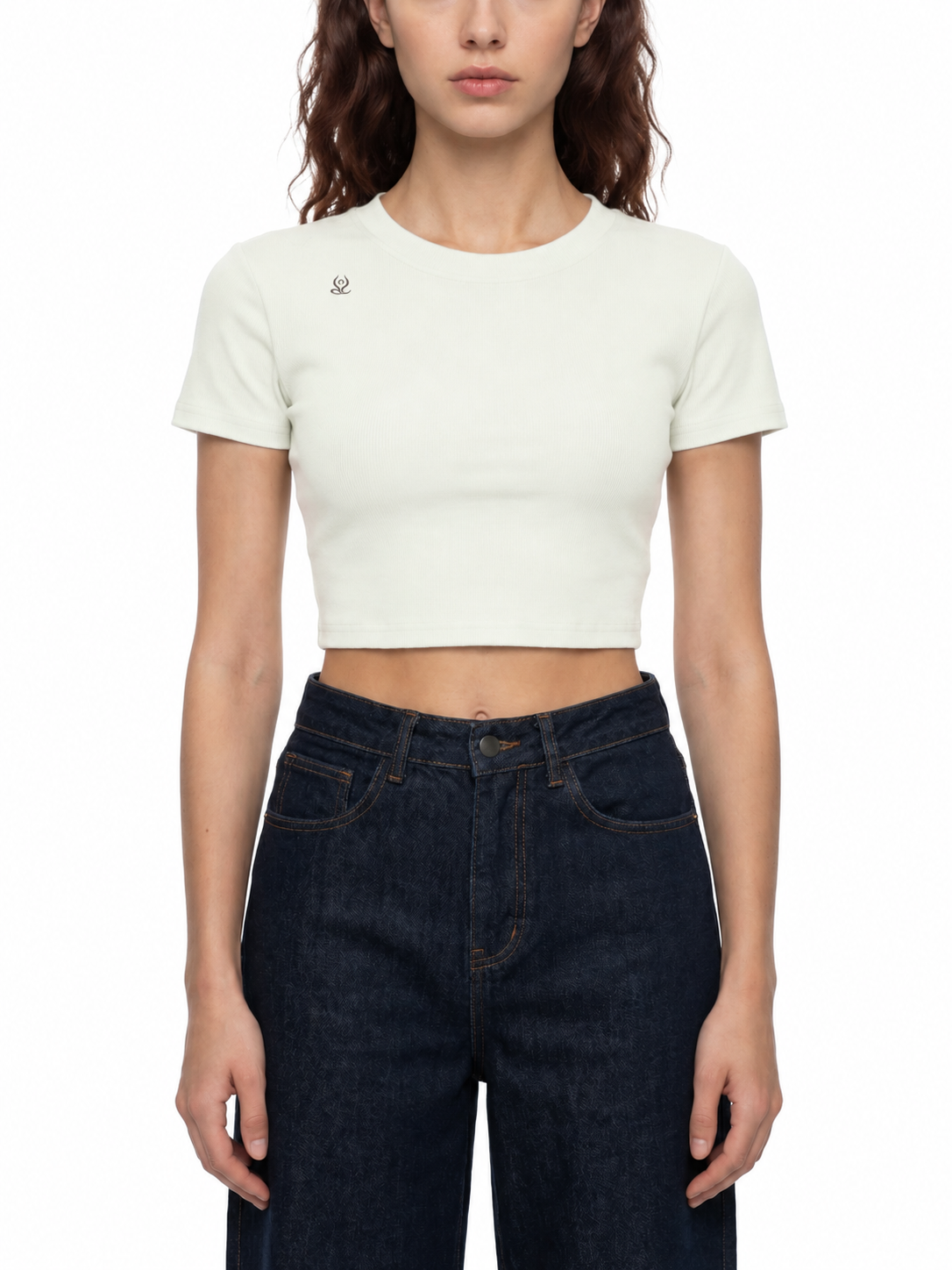Women's Slim Ribbed Crop T-Shirt