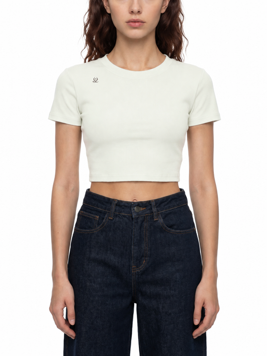 Women's Slim Ribbed Crop T-Shirt
