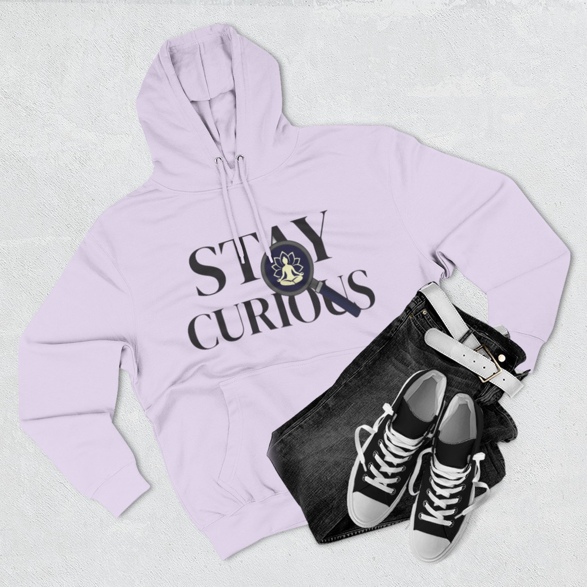 Stay Curious Fleece Hoodie — 'Inhale Exhale' Mindfulness Hoodie