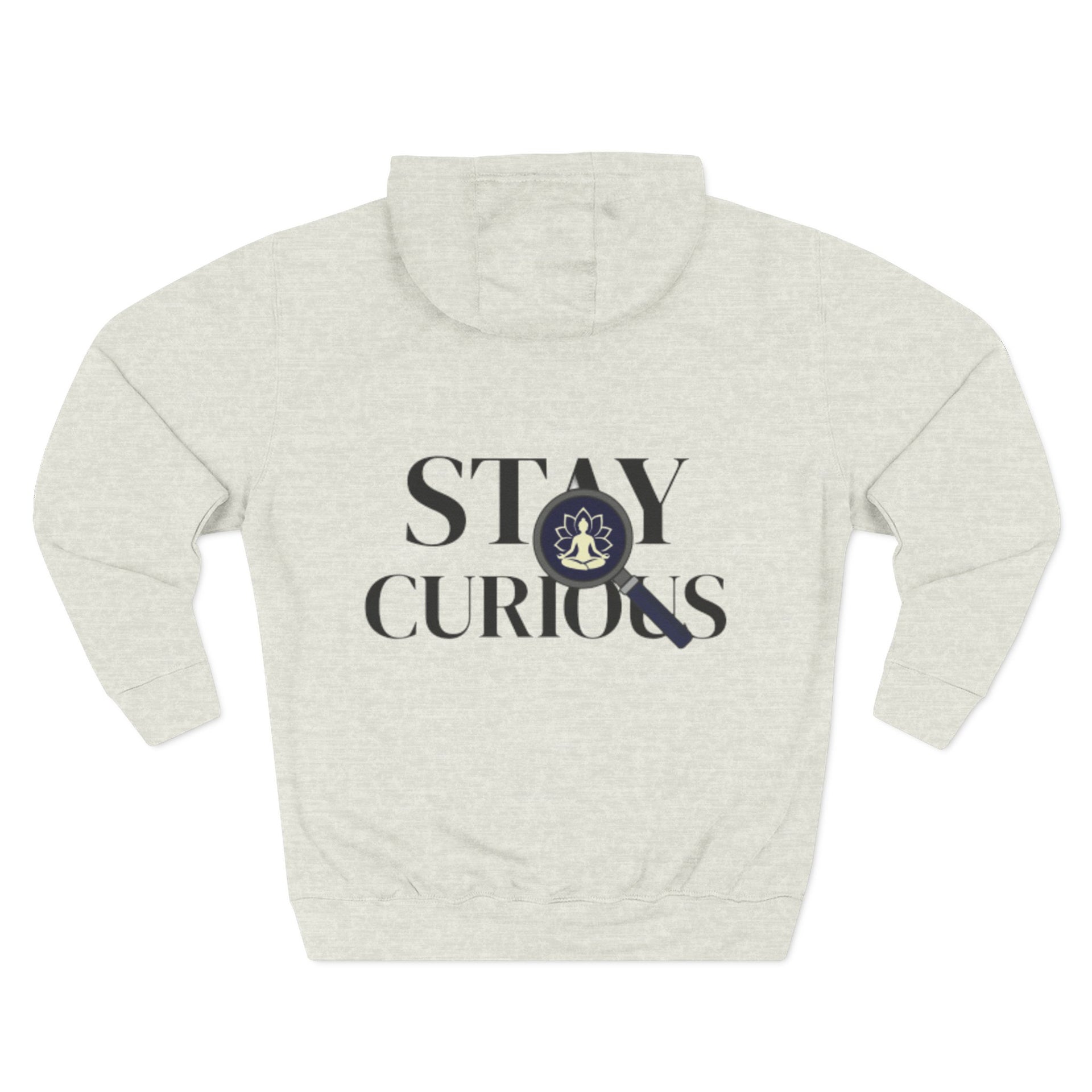 Stay Curious Fleece Hoodie — 'Inhale Exhale' Mindfulness Hoodie