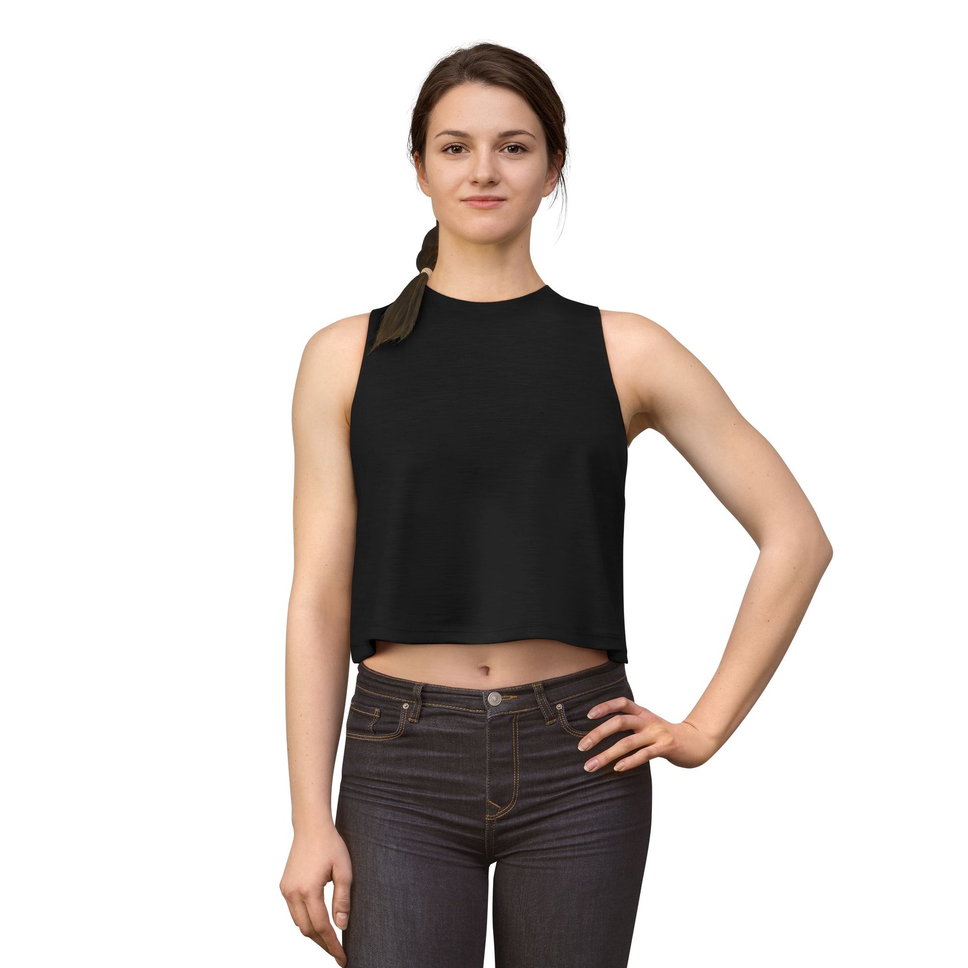 Crop Top — Minimal White Yoga Tank, Relaxed Women's Workout & Lounge Top