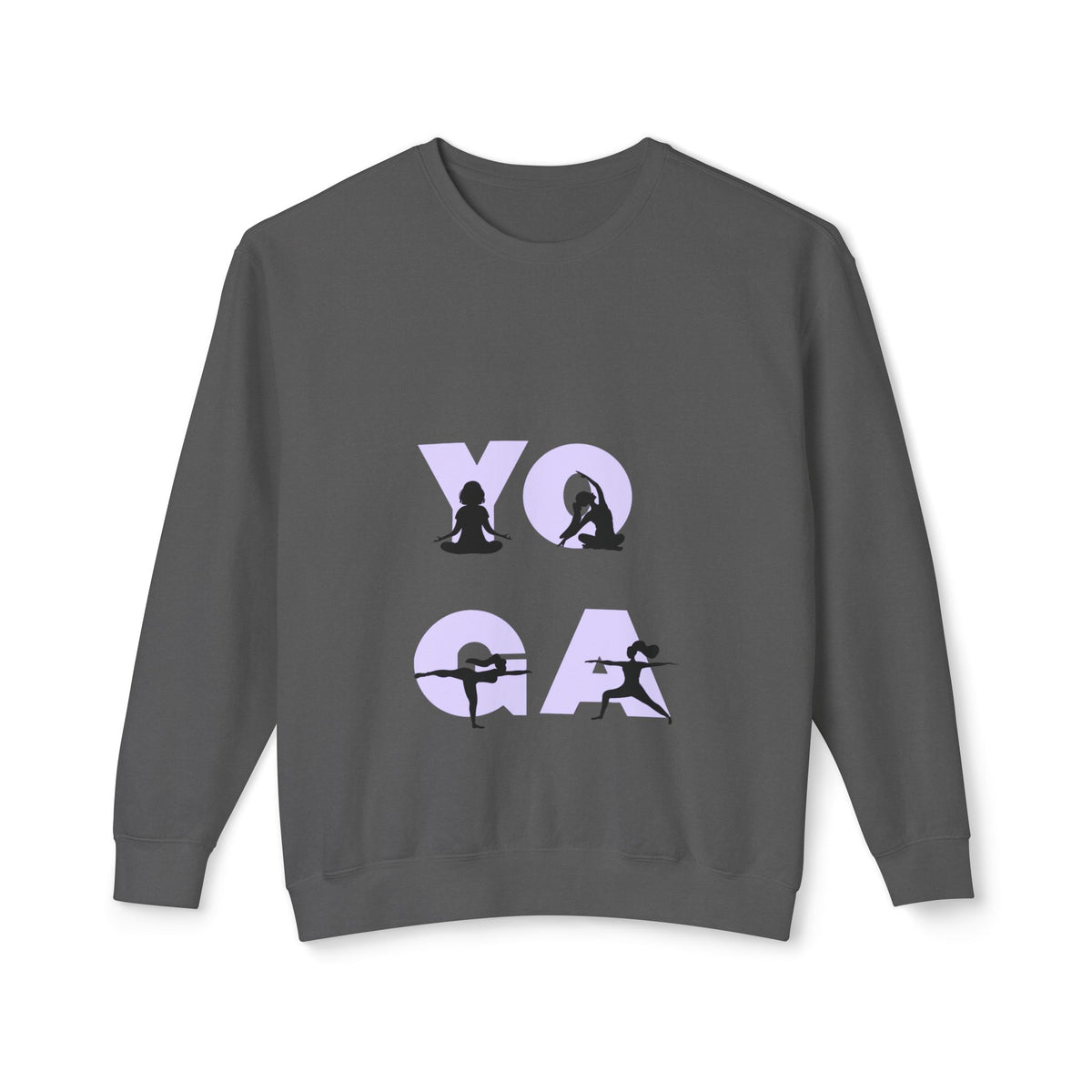 Yoga Pose Crewneck Sweatshirt — 'YOGA' Silhouette Design