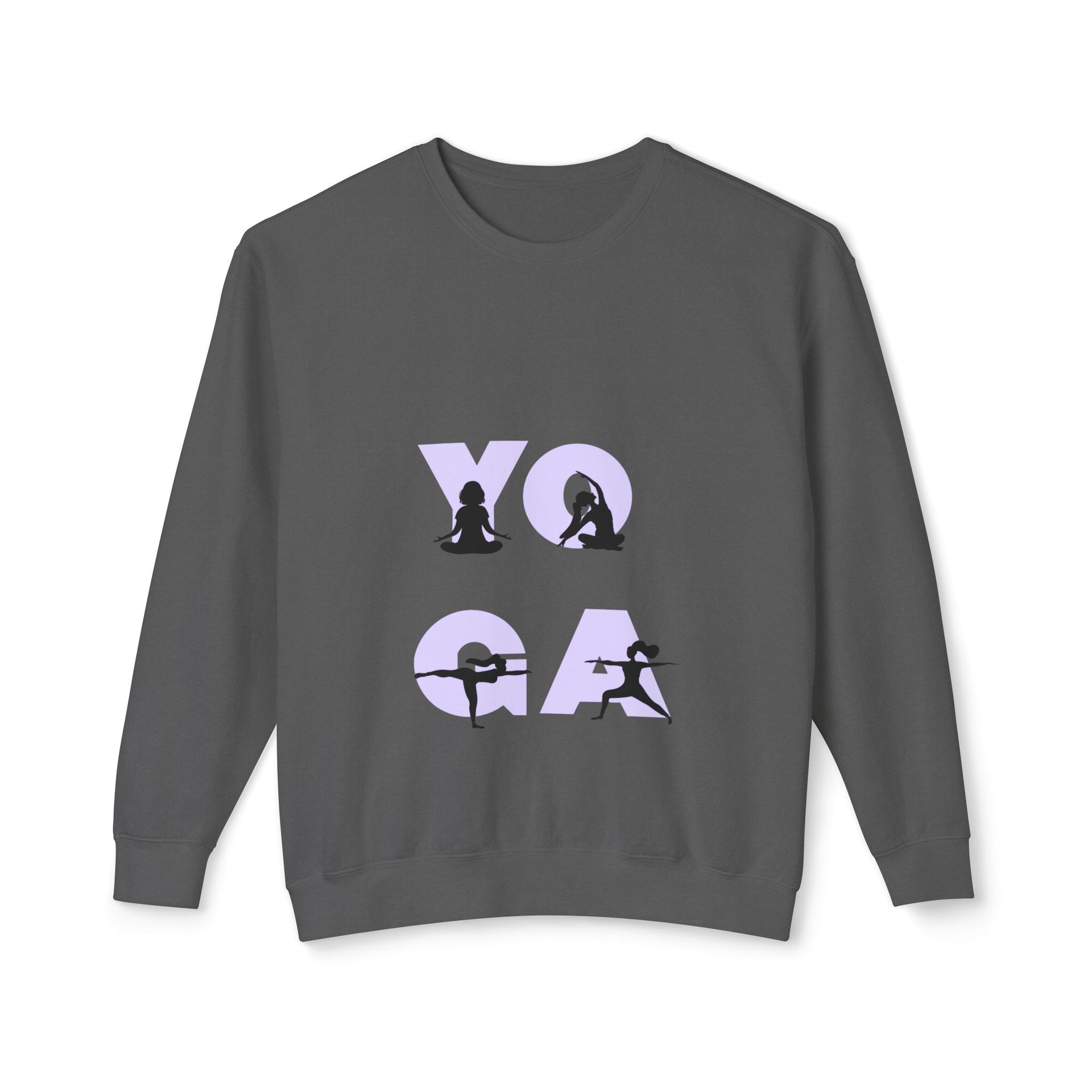 Yoga Pose Crewneck Sweatshirt — 'YOGA' Silhouette Design